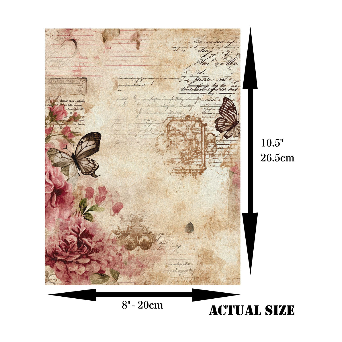 Vintage Grunge Rice Paper – for Decoupage Scrapbooking Cards Crafts
