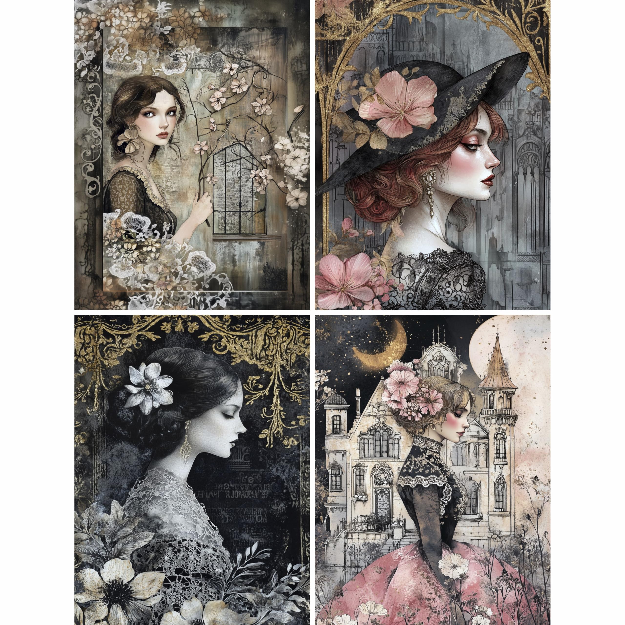 Decoupage Rice Paper, 20 x 26.5cm (6 Sheets) – 6x Decoupage Beauty Papers for Collage, Mixed Media, Card Making & Crafts, Decoupage by CRAFT KREATIVELY