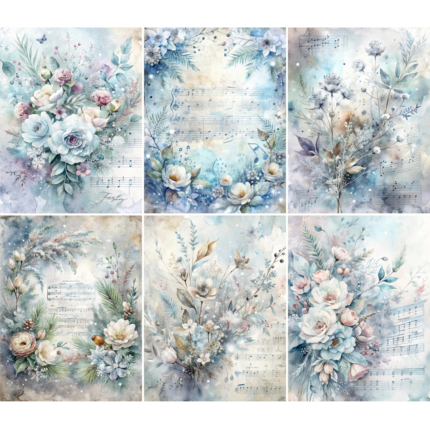 Decoupage Rice Papers - 6 Pieces | 6 Unique Designs | Versatile Decoupage Designs for Art Projects & Crafting by CRAFT KREATIVELY