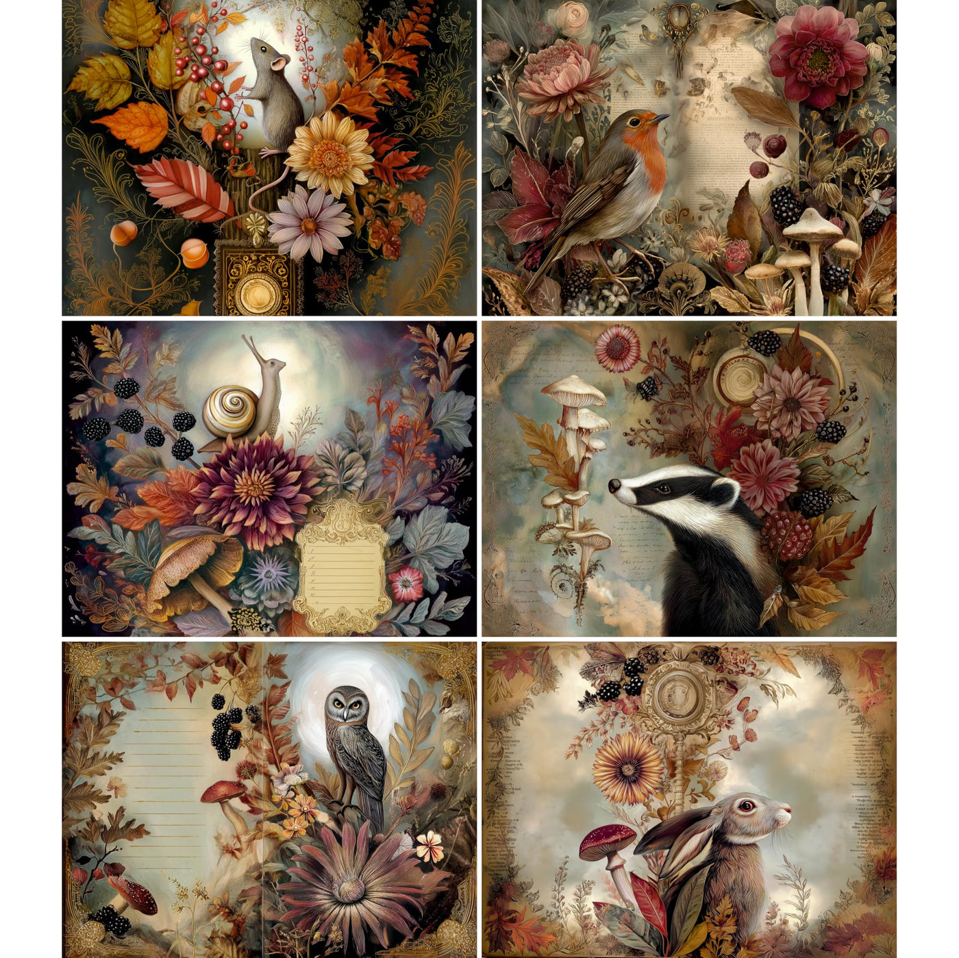 Decoupage Rice Papers - 6 Pieces | 6 Unique Designs | Versatile Decoupage Designs for Art Projects & Crafting by CRAFT KREATIVELY
