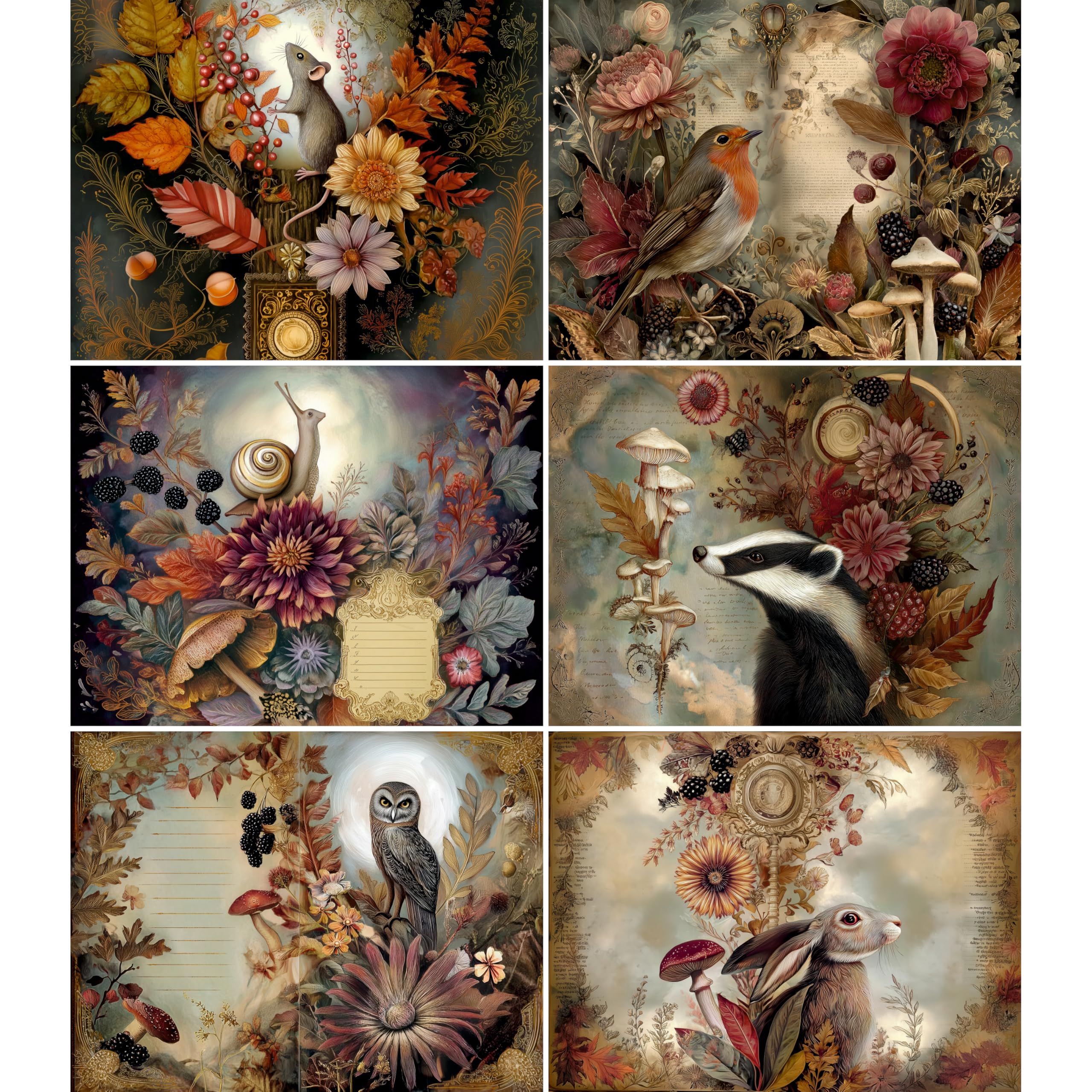 Decoupage Rice Papers - 6 Pieces | 6 Unique Designs | Versatile Decoupage Designs for Art Projects & Crafting by CRAFT KREATIVELY