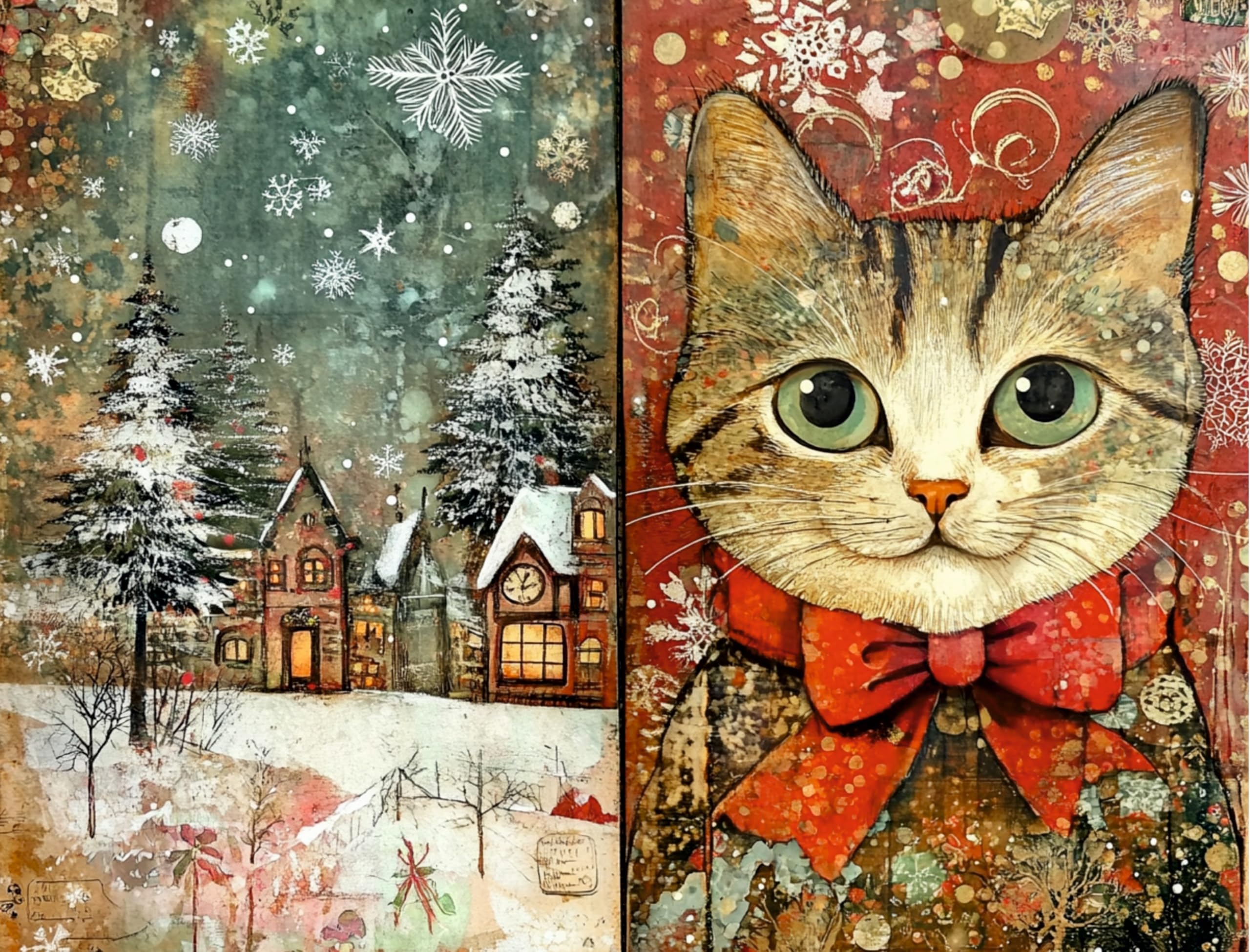 Decoupage Rice Papers - 6 Sheets | 6 Unique Designs | Versatile Christmas Designs for Art Projects & Crafting by CRAFT KREATIVELY