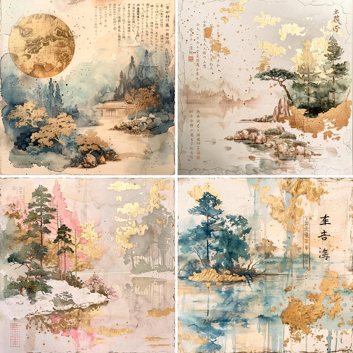 Decoupage Rice Paper (2 pc) - 8x Decoupage Watercolour Designs for Collage, Card Making & Crafts, Decoupage by CRAFT KREATIVELY