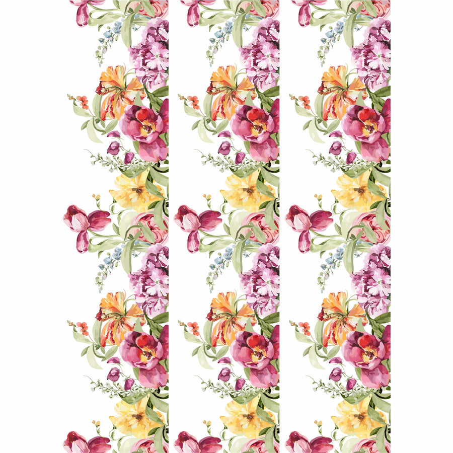 Garden Border Rice Paper, 29.21 x 40.64 cm - 3 sheets Printed Mulberry Paper Border Images 36gsm Visible Fibres for Decoupage Furniture Renovation Crafts