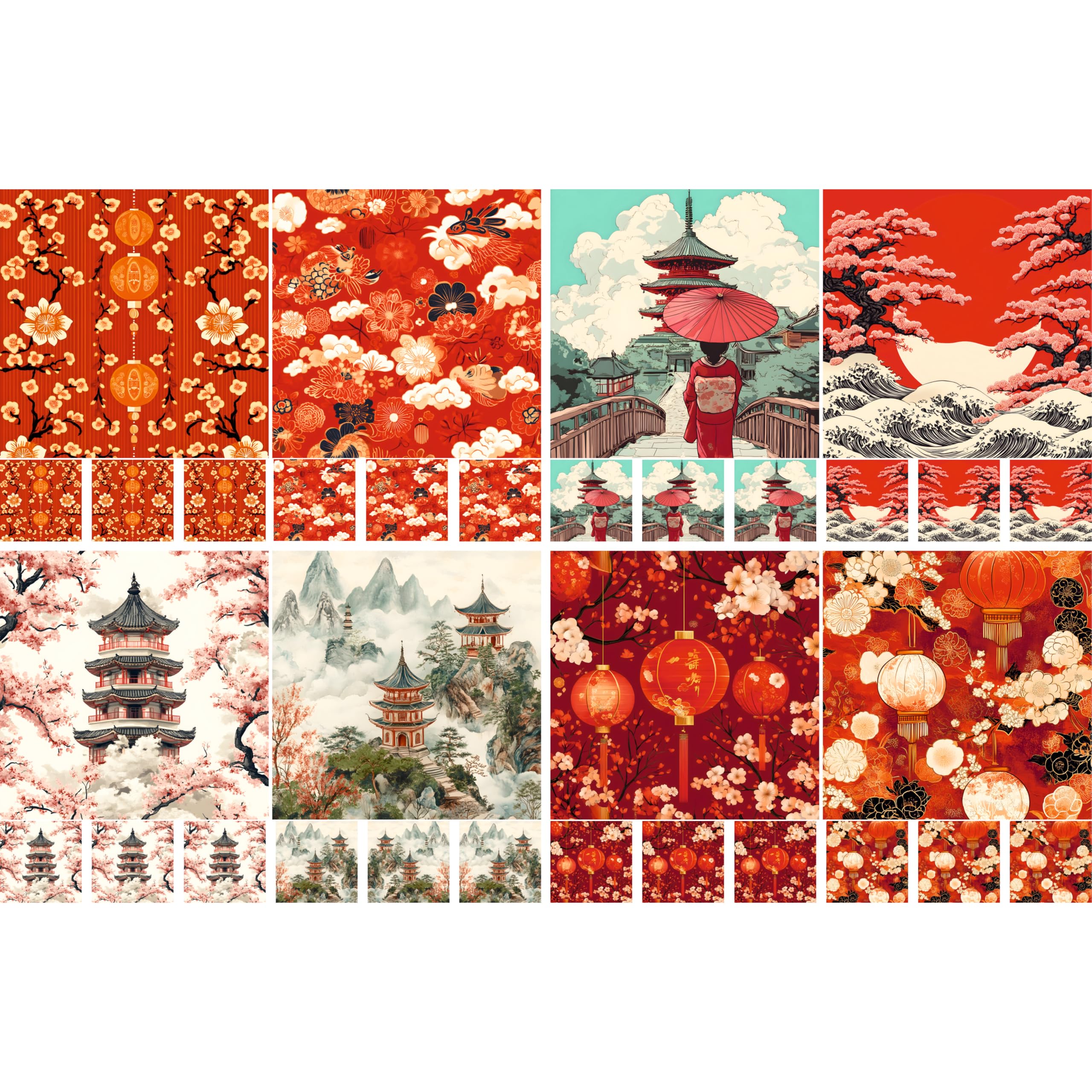 Decoupage Rice Papers - 4 Sheets | 8 Unique Designs | Versatile Christmas Designs for Art Projects & Crafting by CRAFT KREATIVELY