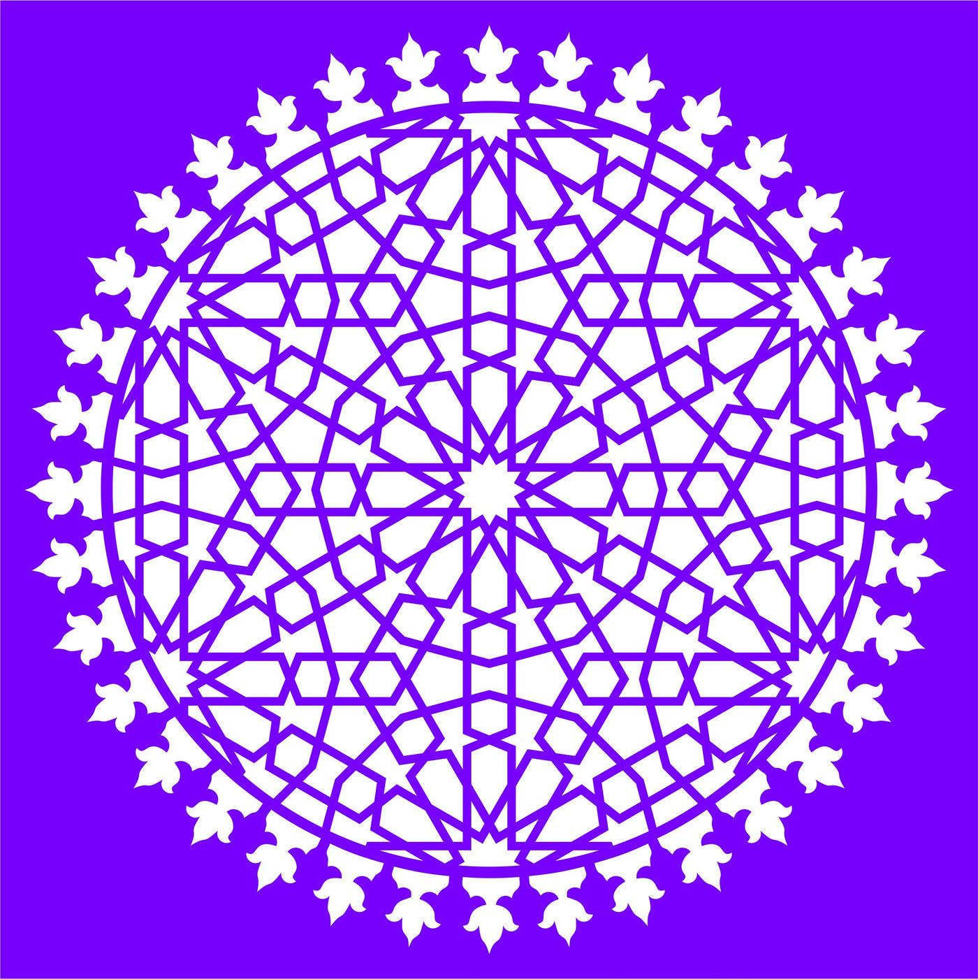 Islamic Geometric Stencil - 25.5 x 25.5cm (M) - Reusable Sacred Geometry Mandala Wall Stencil Template