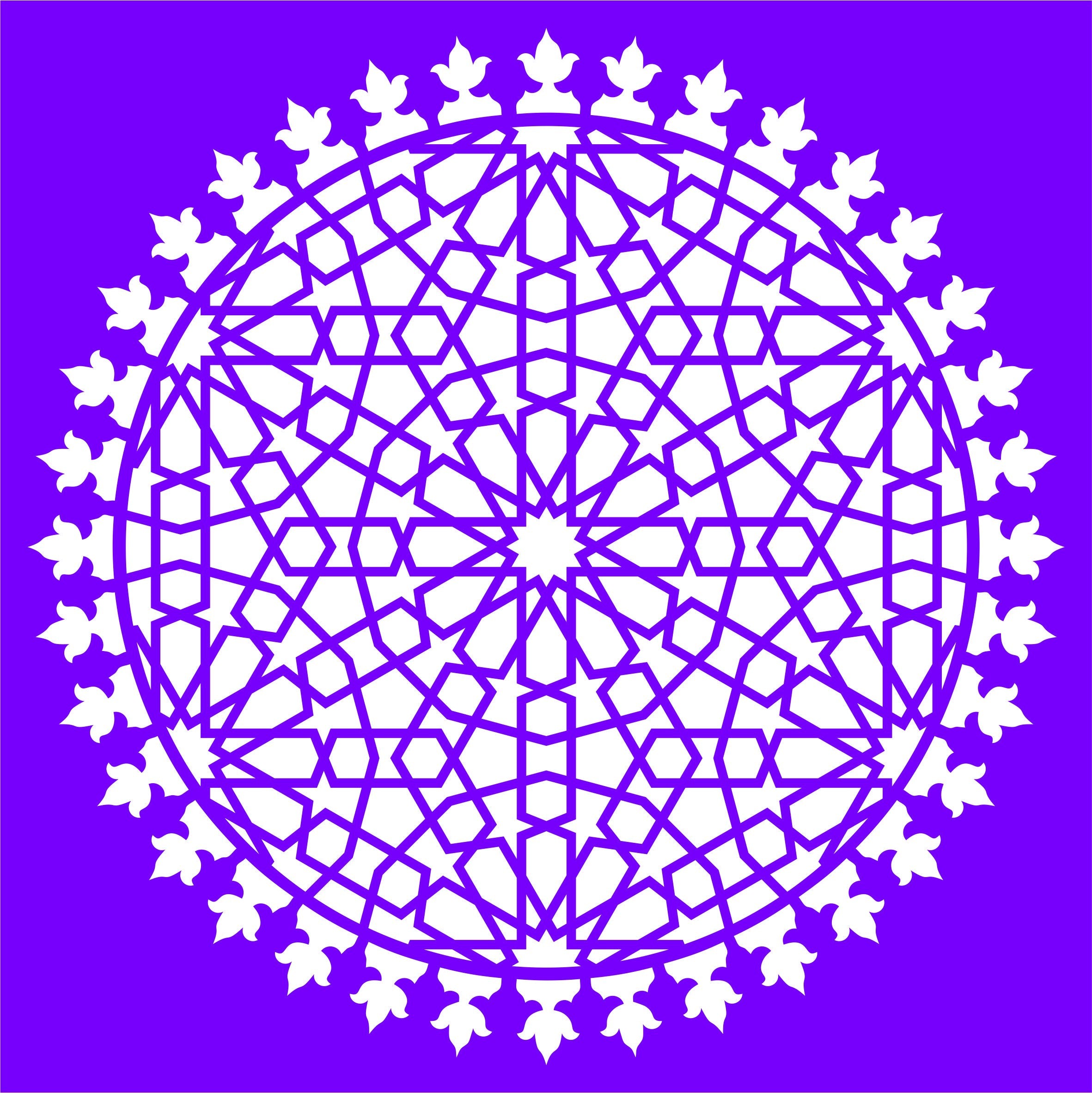 Islamic Geometric Stencil - 25.5 x 25.5cm (M) - Reusable Sacred Geometry Mandala Wall Stencil Template