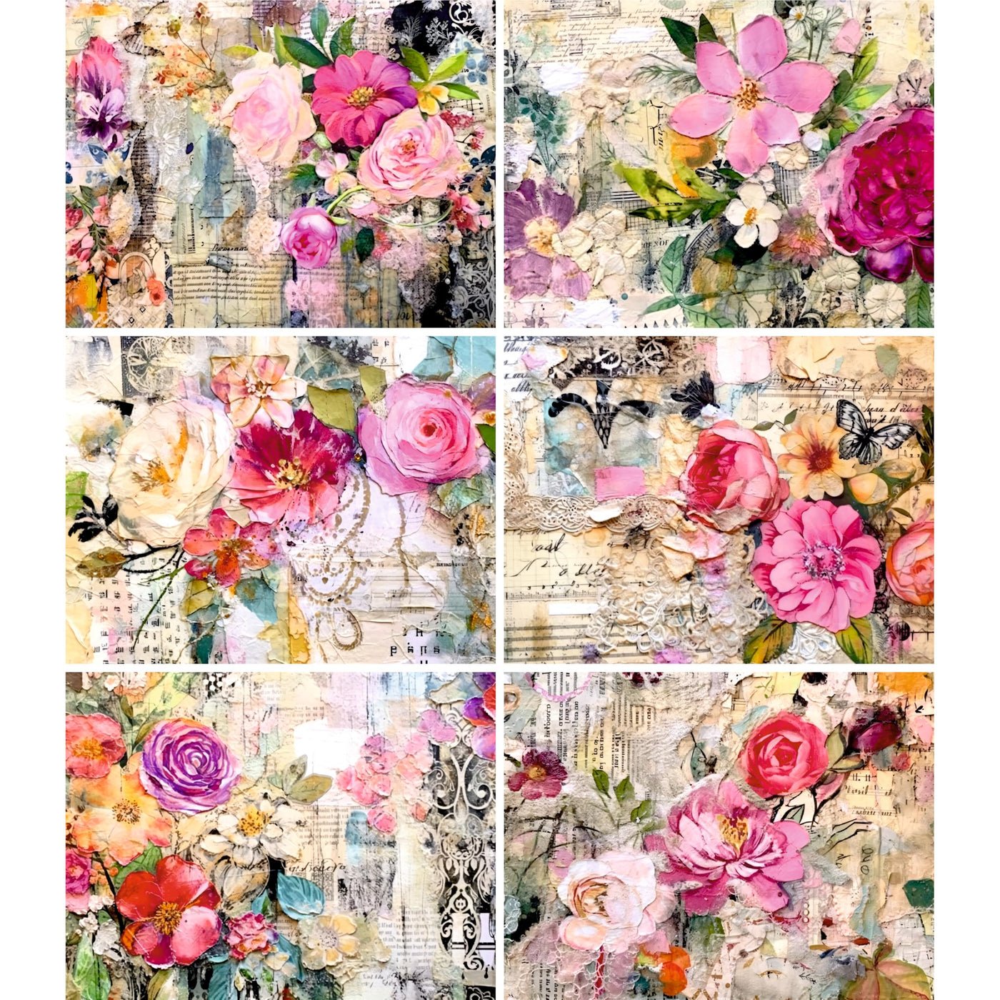 Decoupage Rice Papers - 6 Pieces | 6 Unique Designs | Versatile Decoupage Designs for Art Projects & Crafting by CRAFT KREATIVELY
