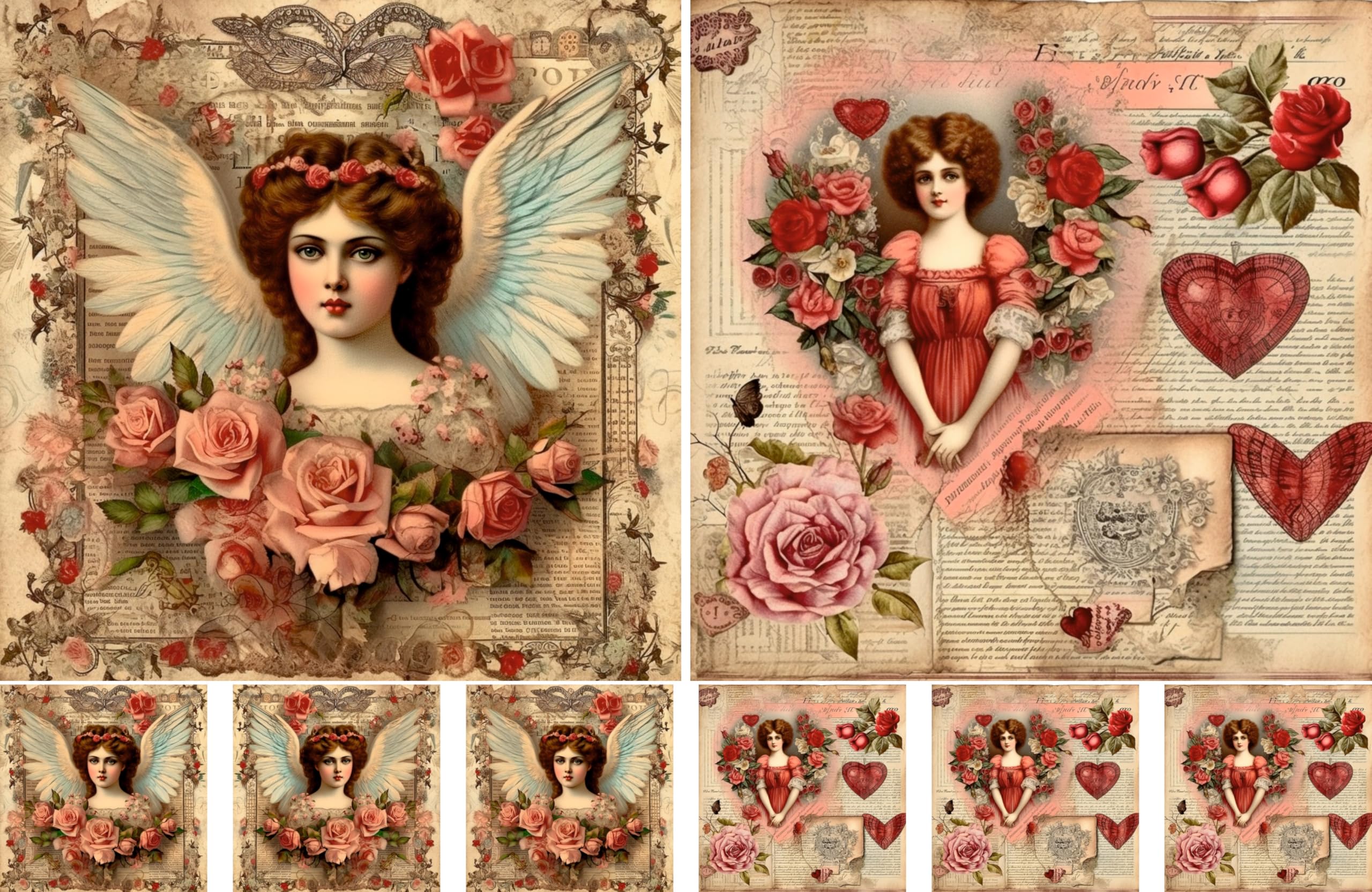 Decoupage Rice Papers - 4 Sheets | 8 Unique Designs | Versatile Christmas Designs for Art Projects & Crafting by CRAFT KREATIVELY