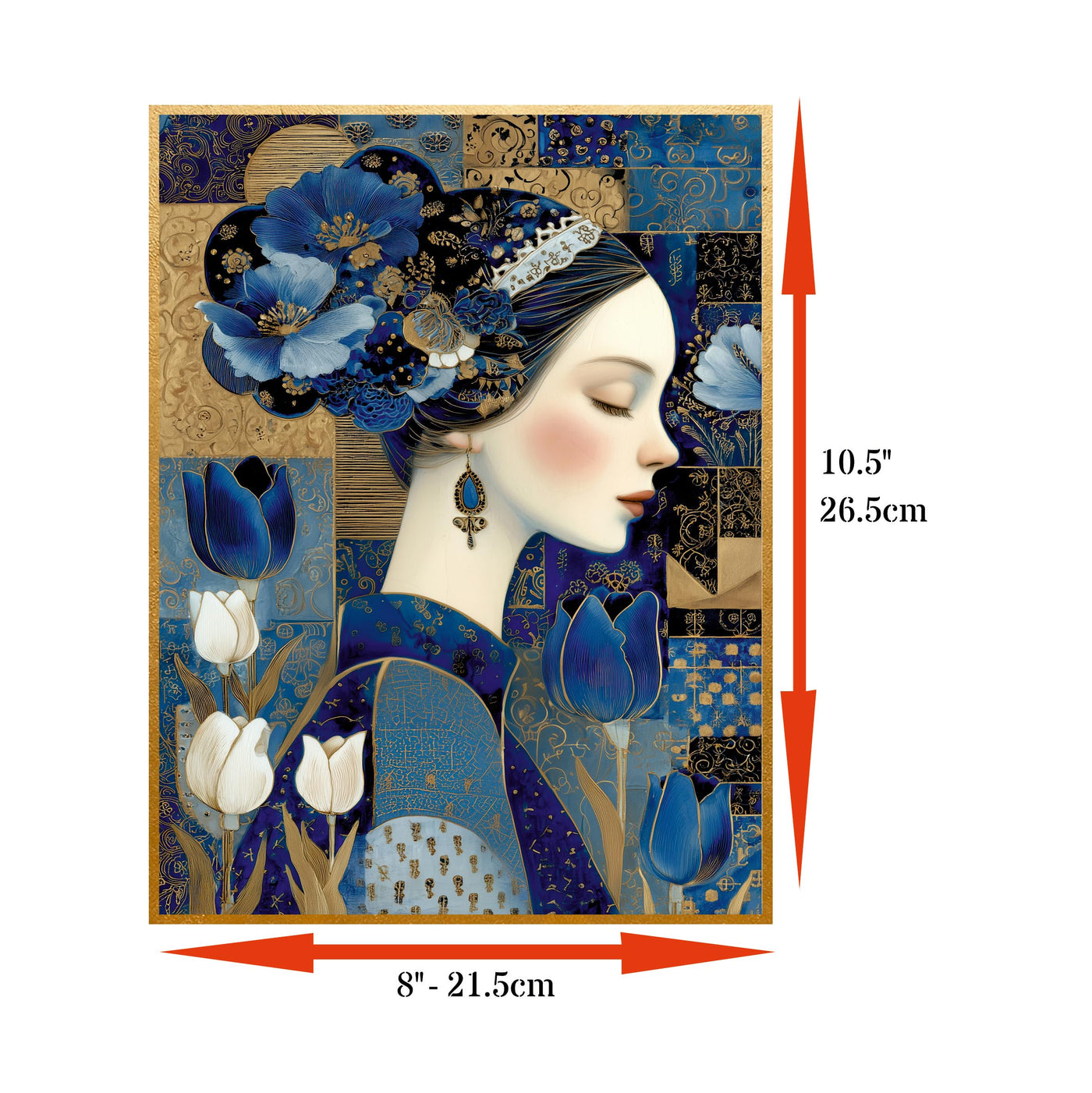 Decoupage Rice Papers - 6 Pieces | 6 Unique Designs | Versatile Decoupage Designs for Art Projects & Crafting by CRAFT KREATIVELY (Golden)