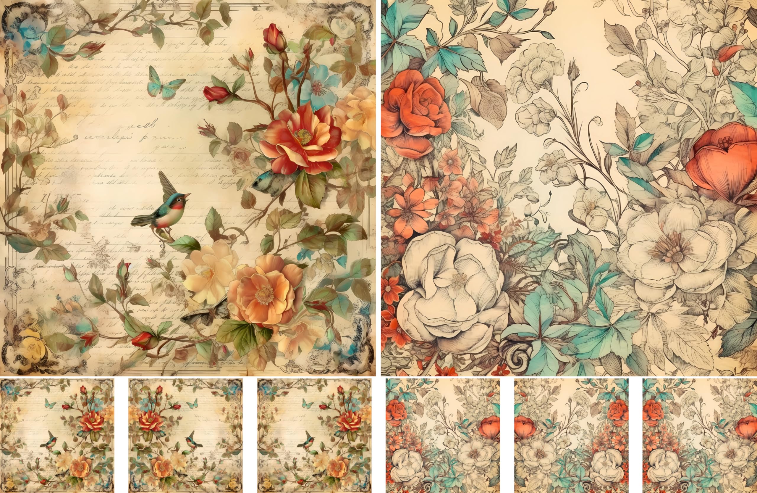 Decoupage Rice Papers - 4 Sheets | 8 Unique Designs | Versatile Christmas Designs for Art Projects & Crafting by CRAFT KREATIVELY