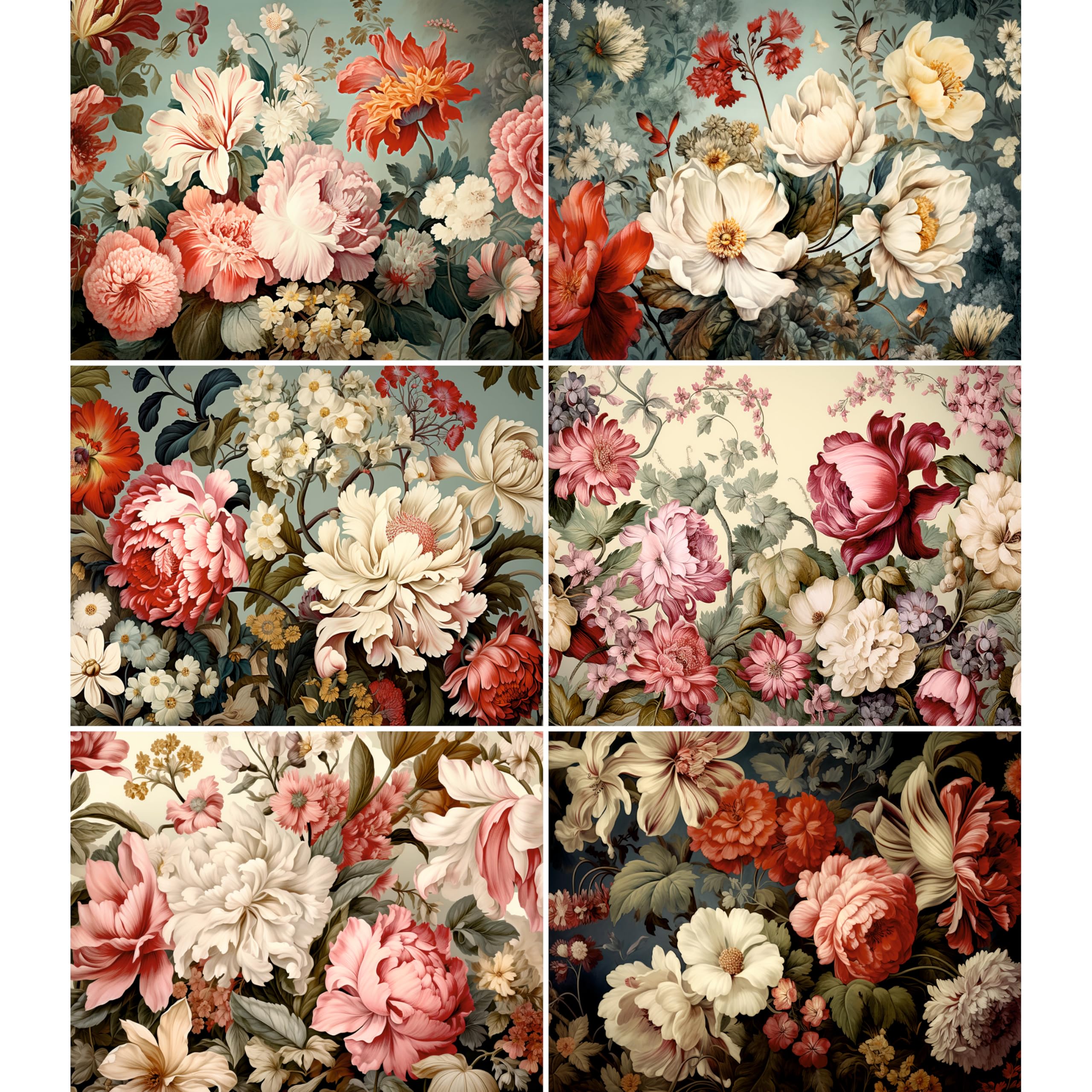 Decoupage Rice Papers - 6 Pieces | 6 Unique Designs | Versatile Decoupage Designs for Art Projects & Crafting by CRAFT KREATIVELY