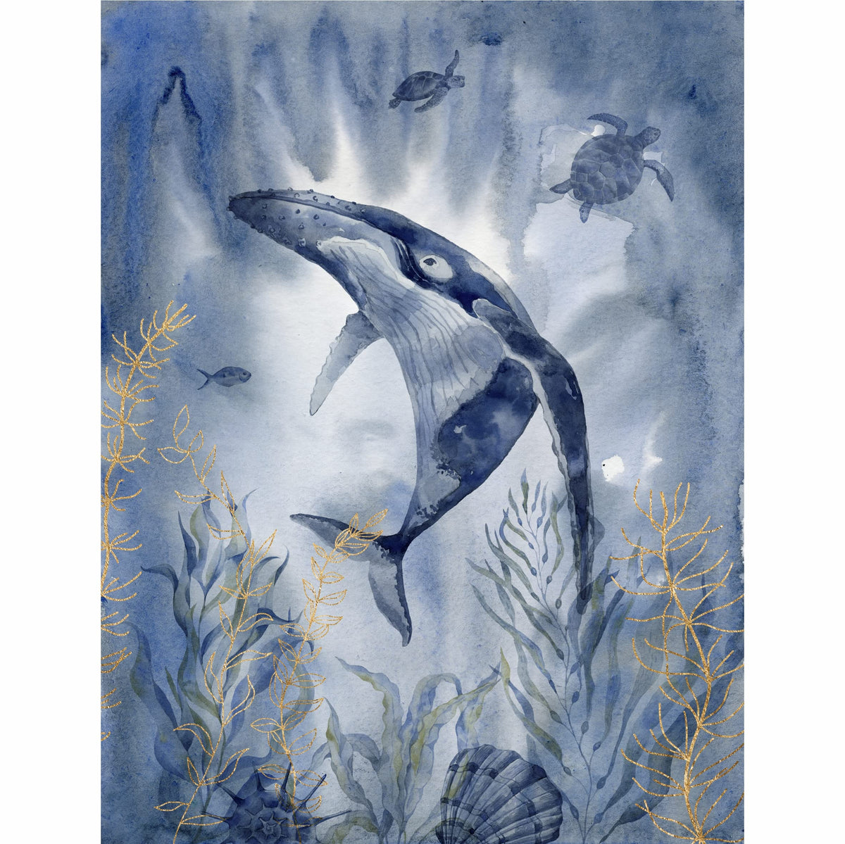 Ocean Deep Rice Paper, 20.32 x 26.67 cm - 6 x Different Printed Mulberry Paper Images 30gsm Visible Fibres for Decoupage Crafts Mixed Media Collage Art
