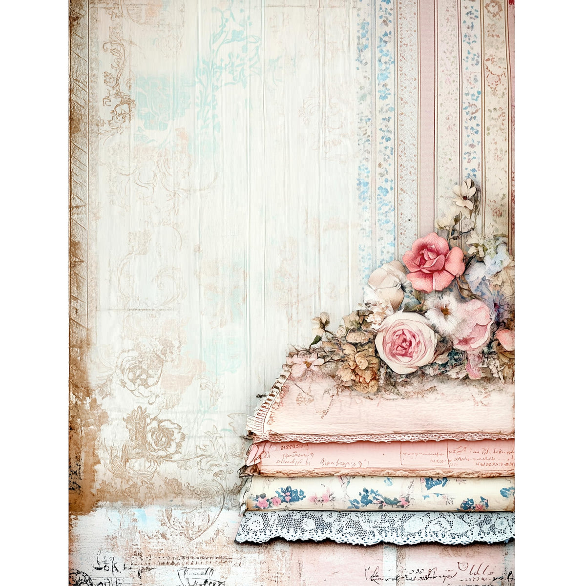 Sewing Rice Papers – Decoupage Paper Design for Furniture, Mixed Media, Cards & Crafts, Decoupage by CRAFT KREATIVELY