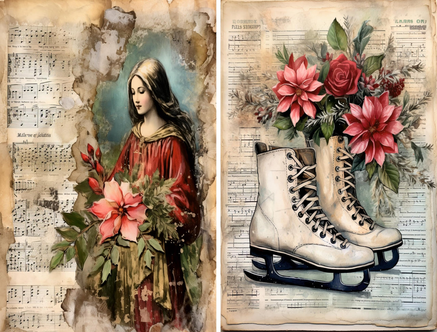 Decoupage Rice Papers - 6 Sheets | 6 Unique Designs | Versatile Christmas Designs for Art Projects & Crafting by CRAFT KREATIVELY