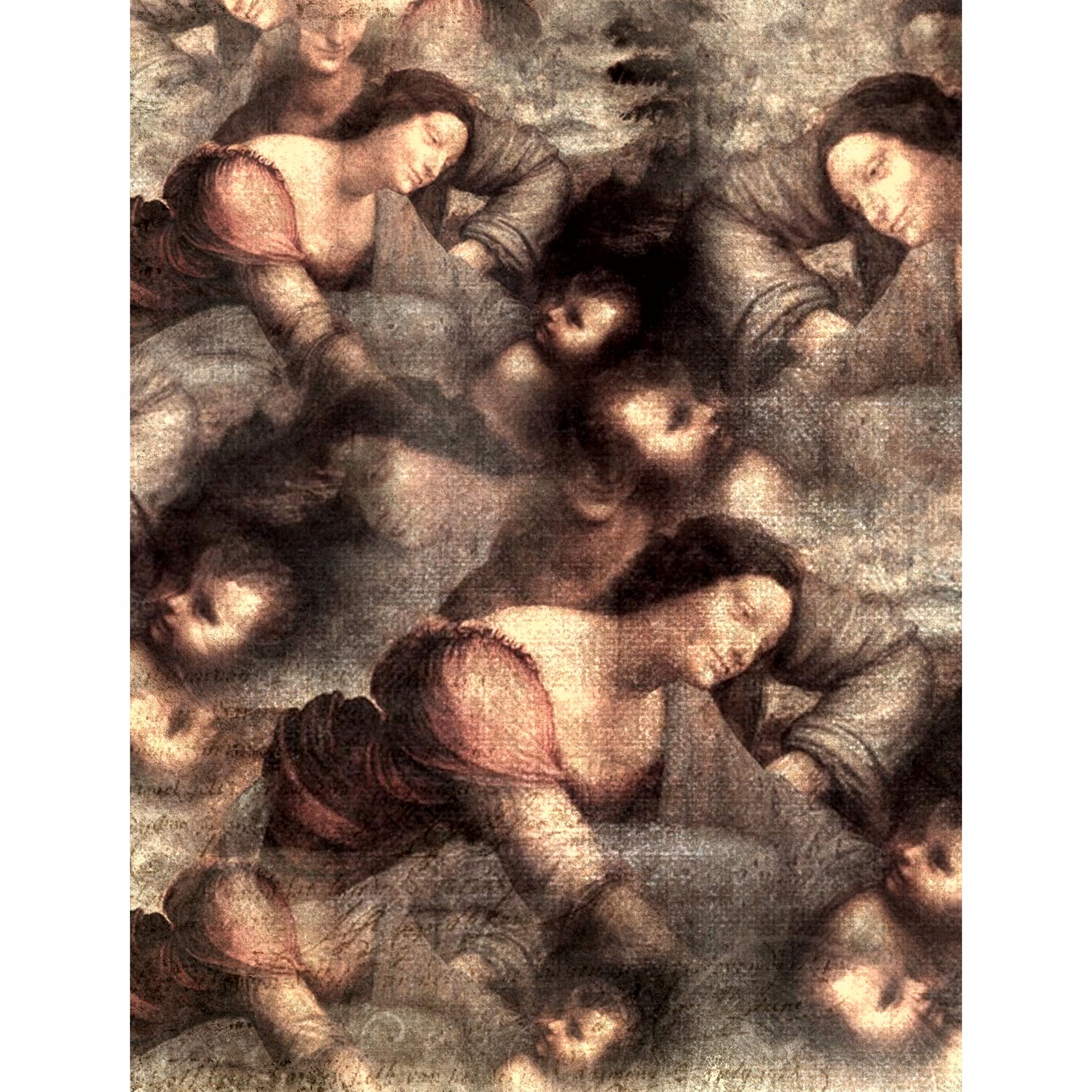 da Vinci Theme Mulberry Rice Paper, 20.32 x 26.67 cm - 6 Unique Printed Mulberry Paper Images 30gsm Visible Fibres for Decoupage Crafts Mixed Media Collage Art