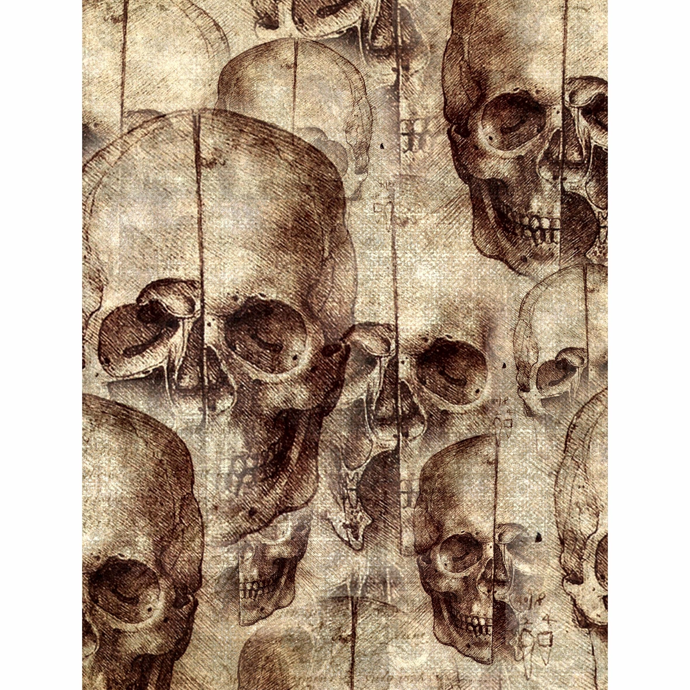 da Vinci Theme Mulberry Rice Paper, 20.32 x 26.67 cm - 6 Unique Printed Mulberry Paper Images 30gsm Visible Fibres for Decoupage Crafts Mixed Media Collage Art