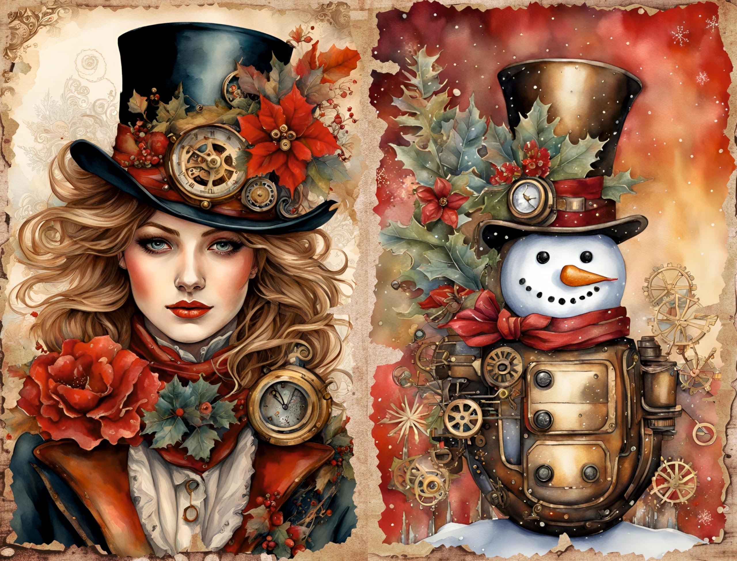 Decoupage Rice Papers - 6 Sheets | 6 Unique Designs | Versatile Christmas Designs for Art Projects & Crafting by CRAFT KREATIVELY