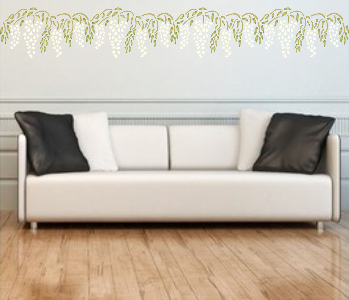 Wisteria Stencil, 40.64 x 21.59 cm - Classic Whisteria Flower Border