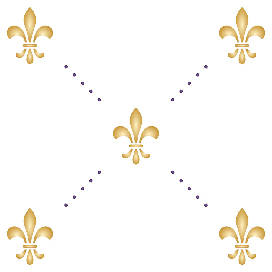 Fleur de Lis Stencil - Alloverpaper Vintage French Fleur de LYS