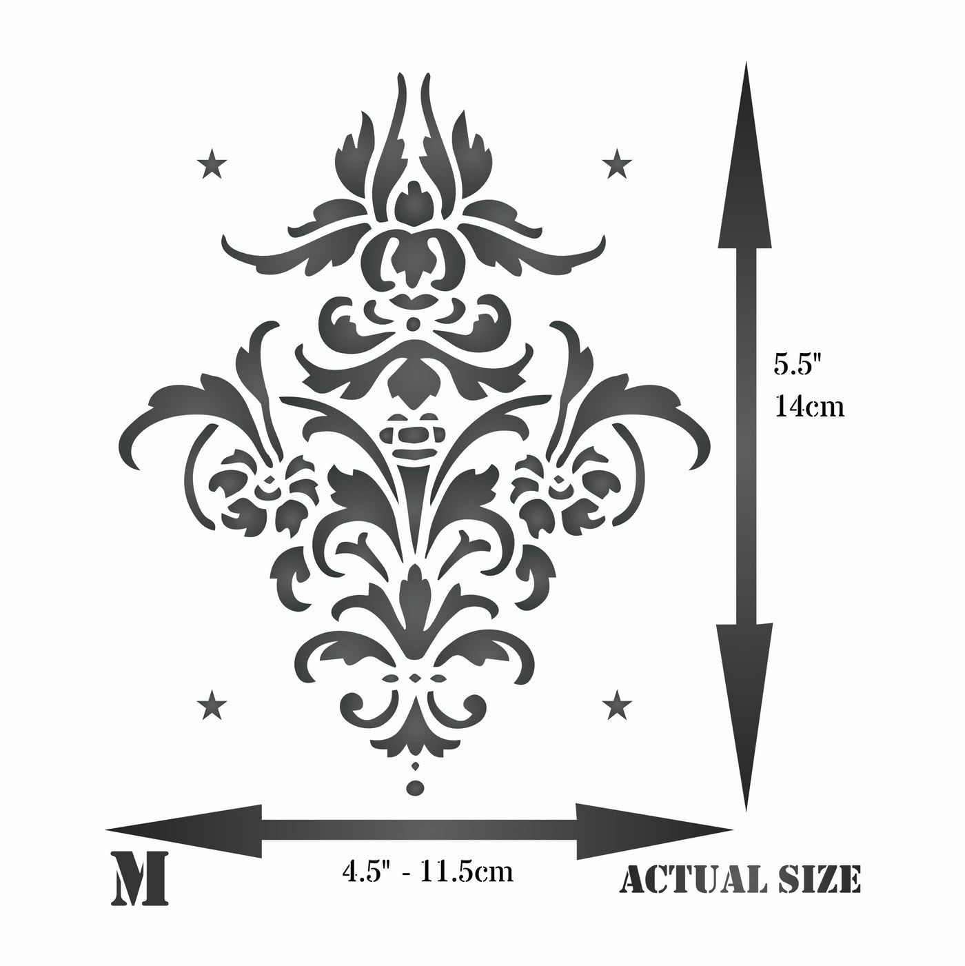 Flower Damask Stencil - Vintage Floral Damask Flowers Alloverpaper Pattern