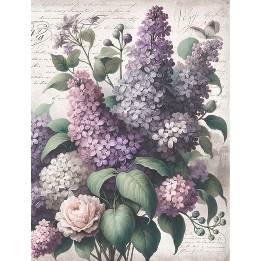 Lilac Rice Paper, 20.32 x 26.67 cm - for Decoupage Scrapbooking Cards Crafts