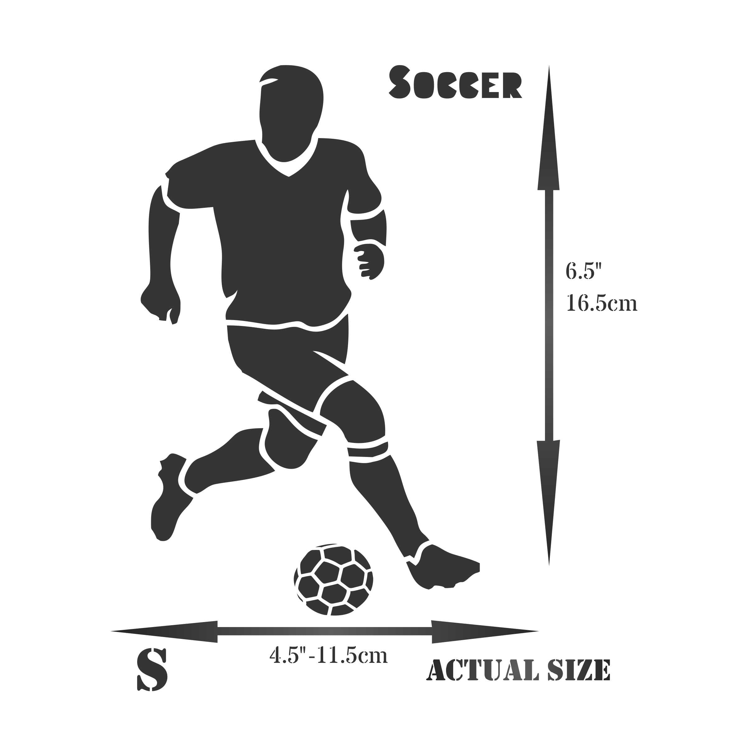 Soccer Stencil - Athlete UK Football Soccer Player Ball Word Quote