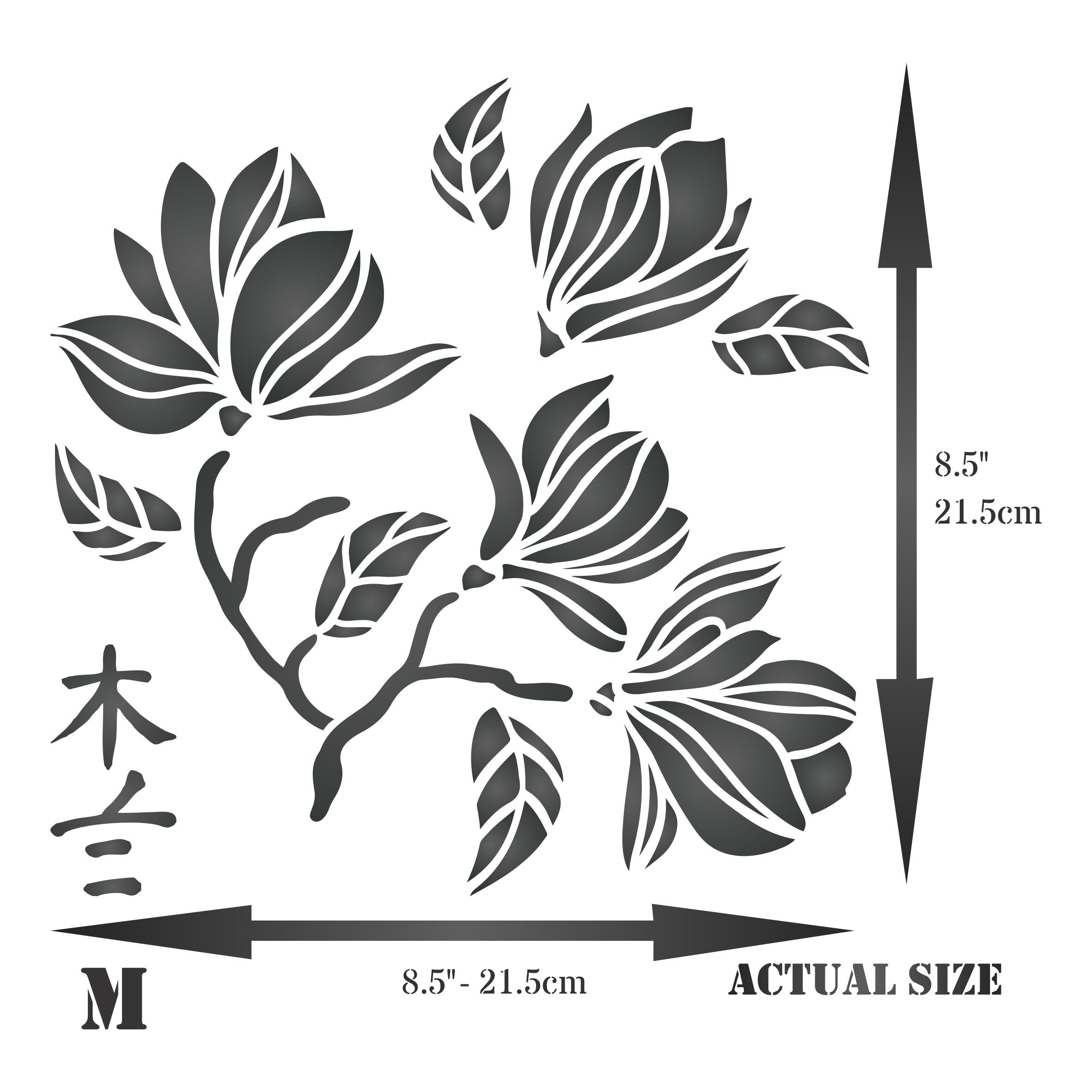 Magnolia Stencil - Classic Flower Floral Ancient Tree