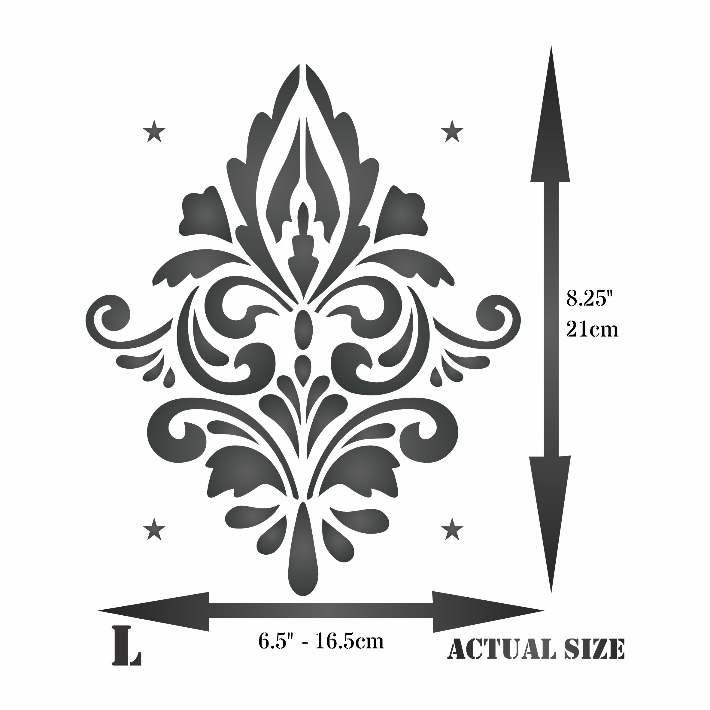 Simple Damask Stencil - Vintage Damask Simple Alloverpaper Pattern