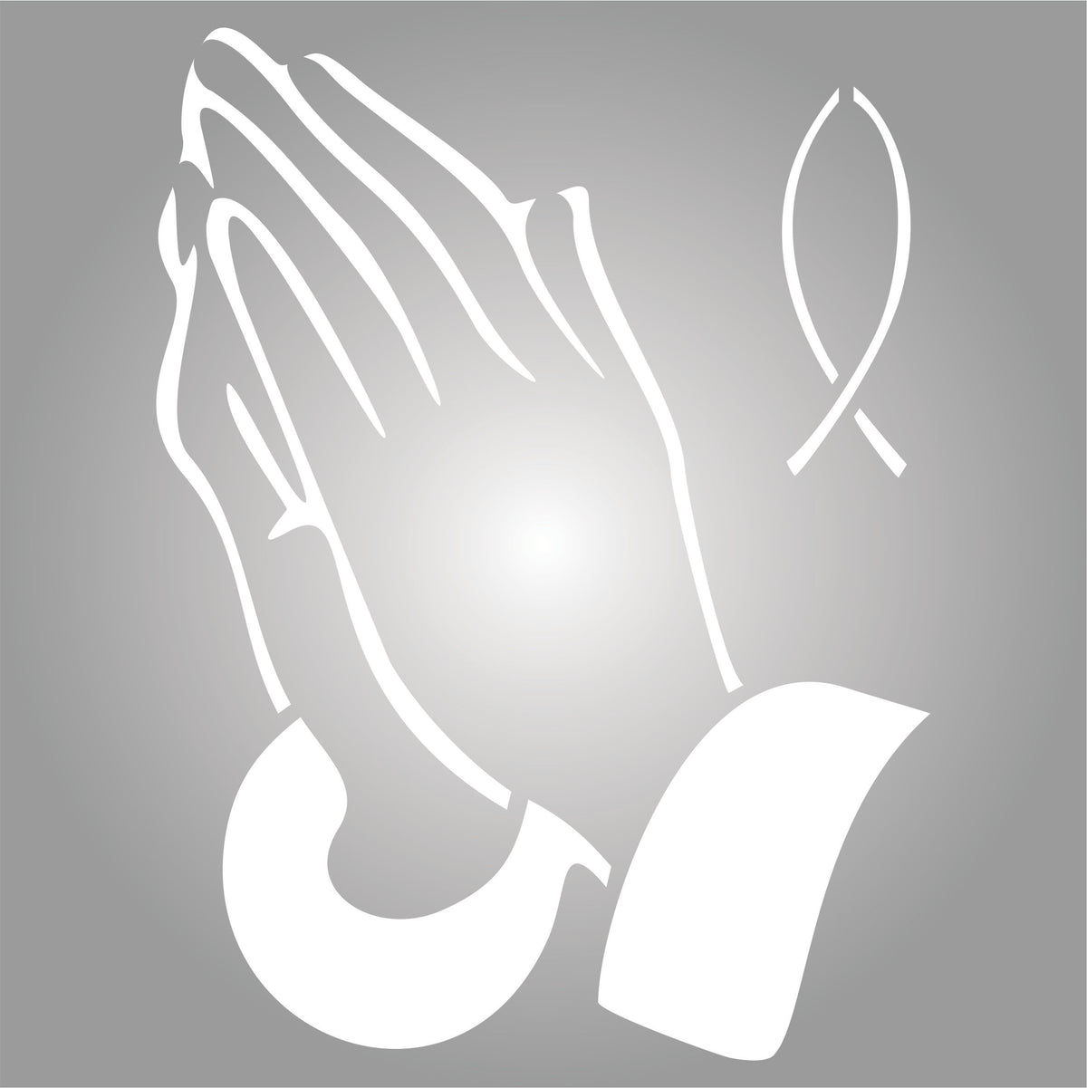 Clathi Fish Praying Hands Stencil - Religious Catholic Fish Decor Cards | Craft ...
