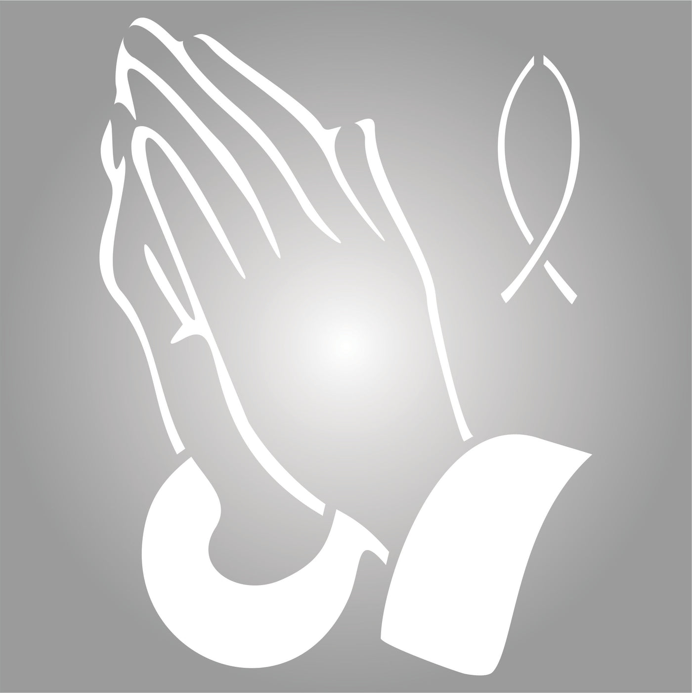 Praying Hands Stencil - Religious Catholic Fish Decor Cards