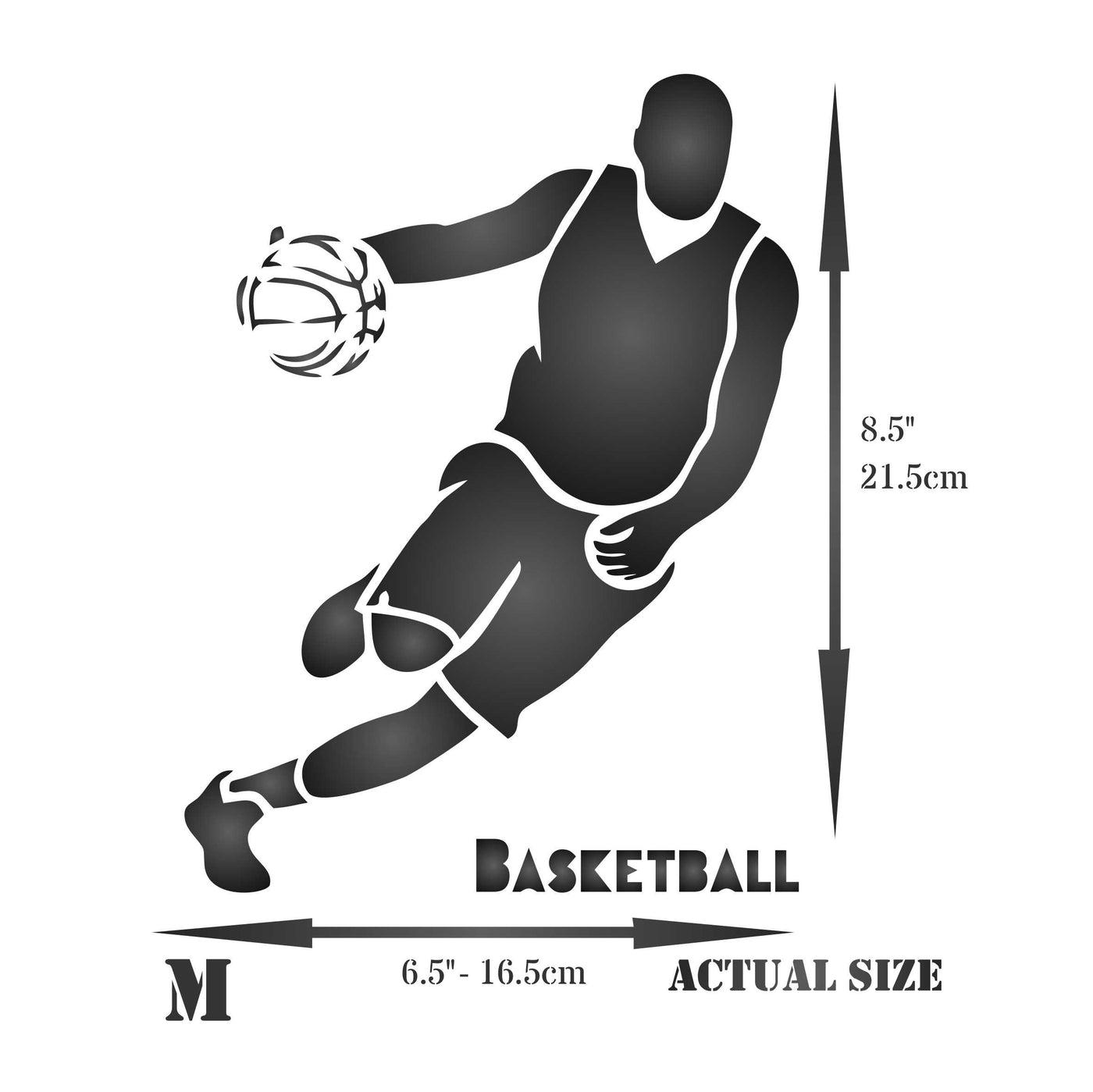 Basketball Stencil - Athlete Basketball Ball Player Word Quote