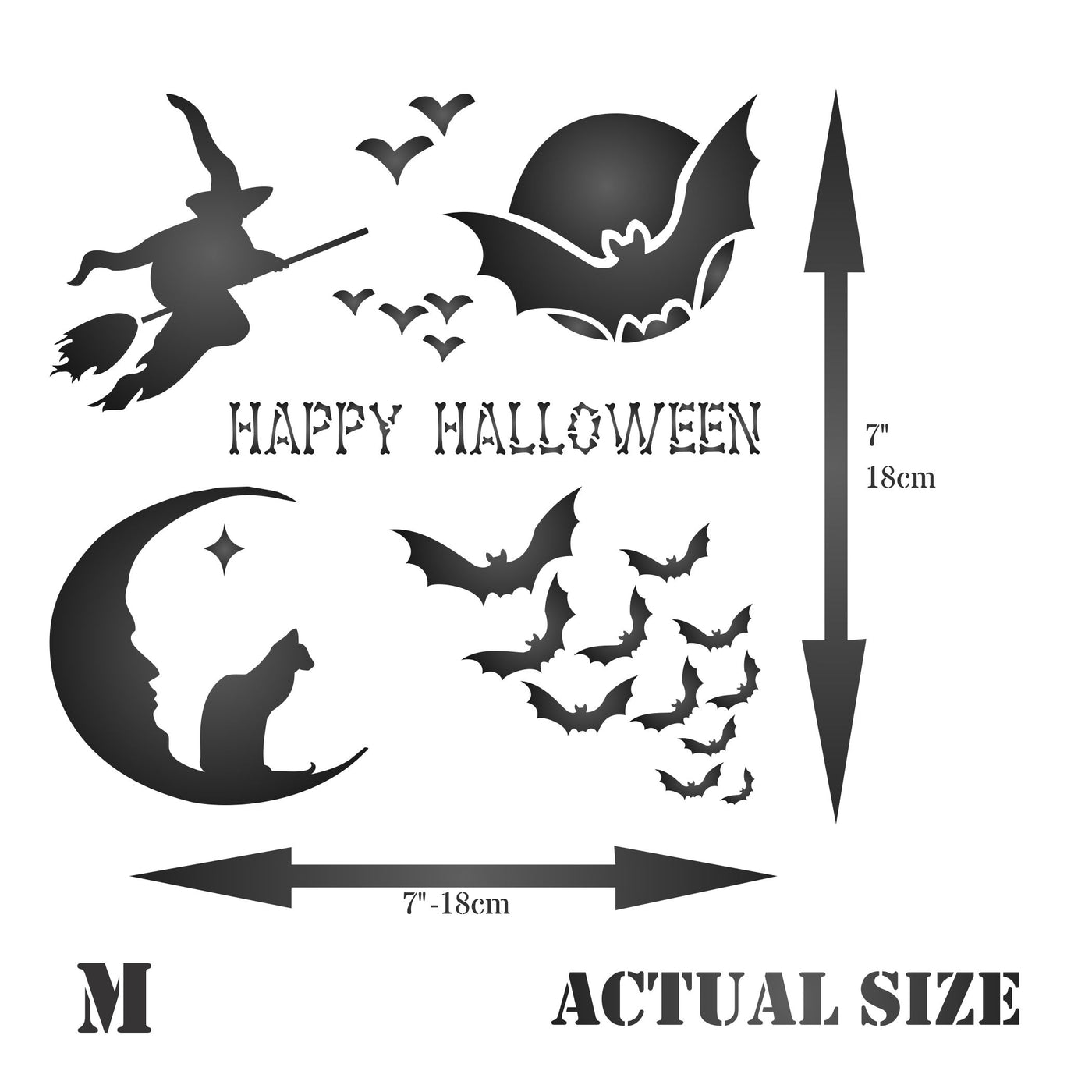 Halloween Card Stencil - Scary Halloween Door Bag