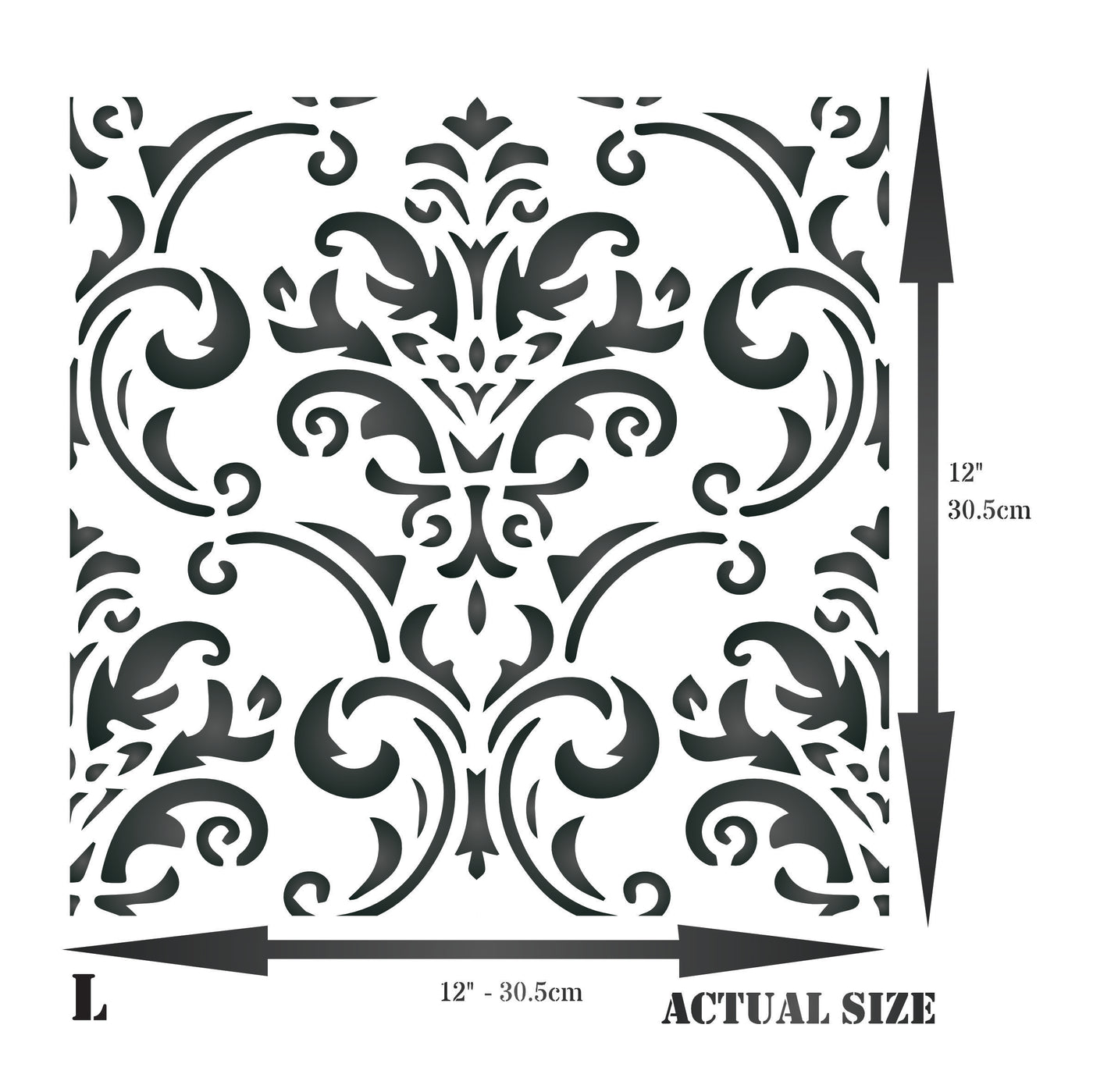 Rococo Tile Stencil - Baroque Ornamental Tile Design