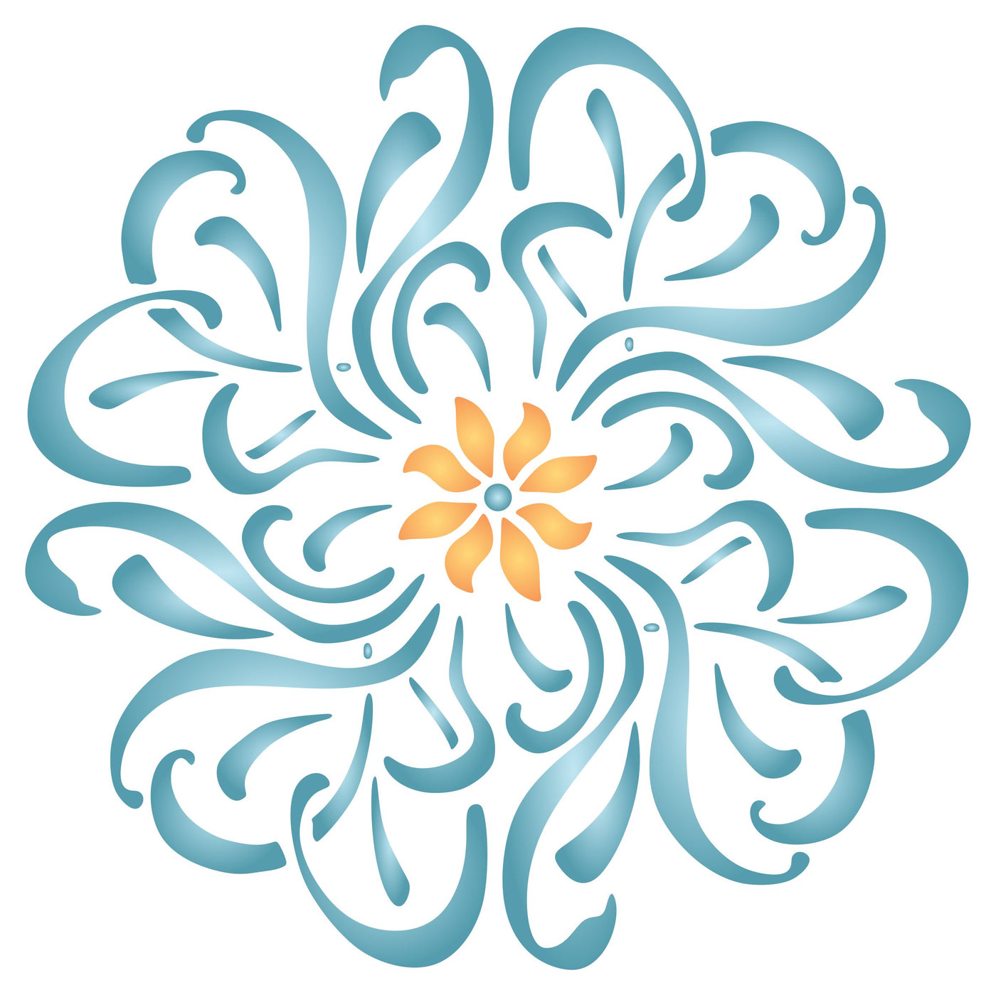 Flower Mandala Stencil - Floral Flowers Flora Plants