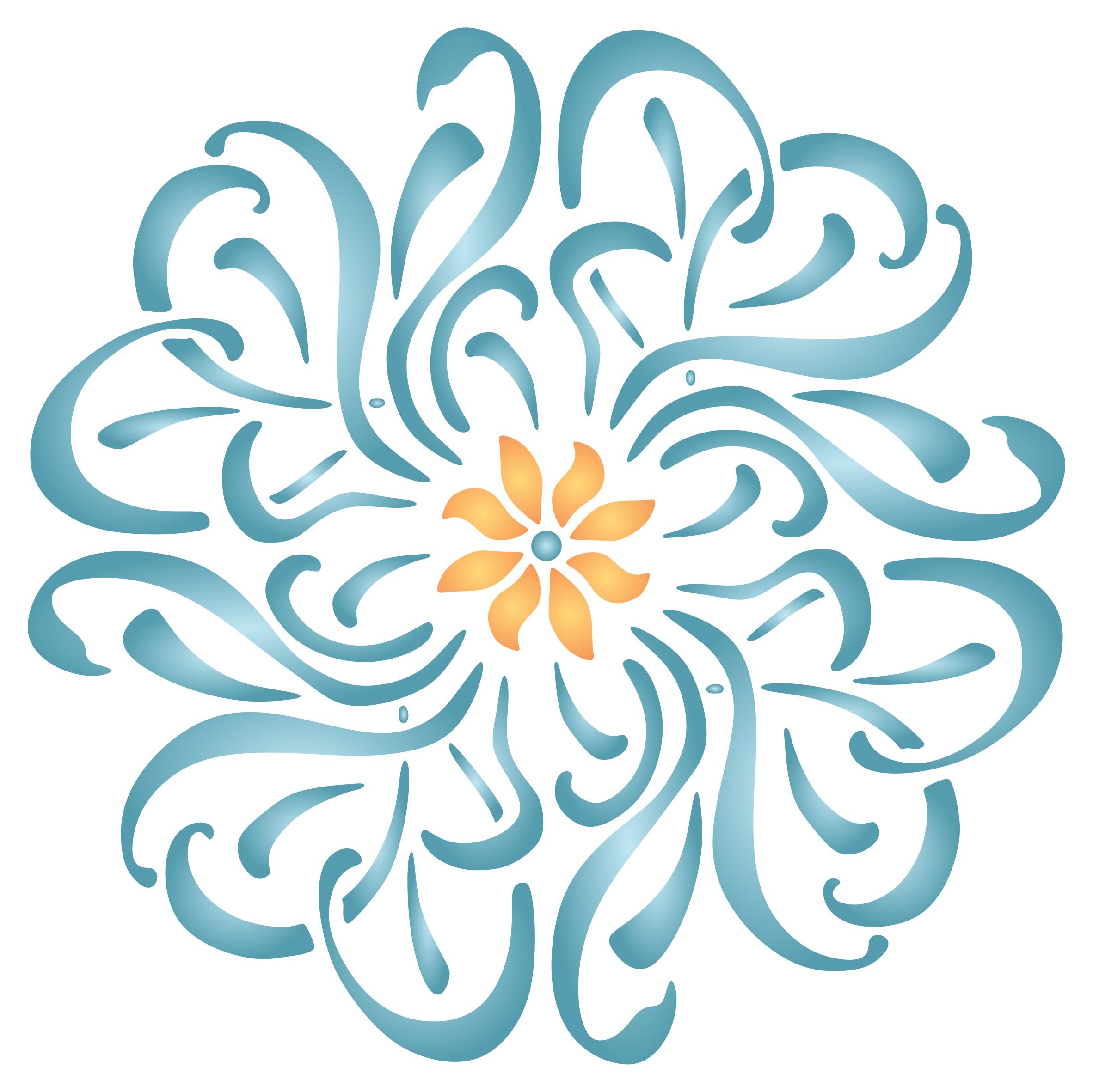 Flower Mandala Stencil - Floral Flowers Flora Plants