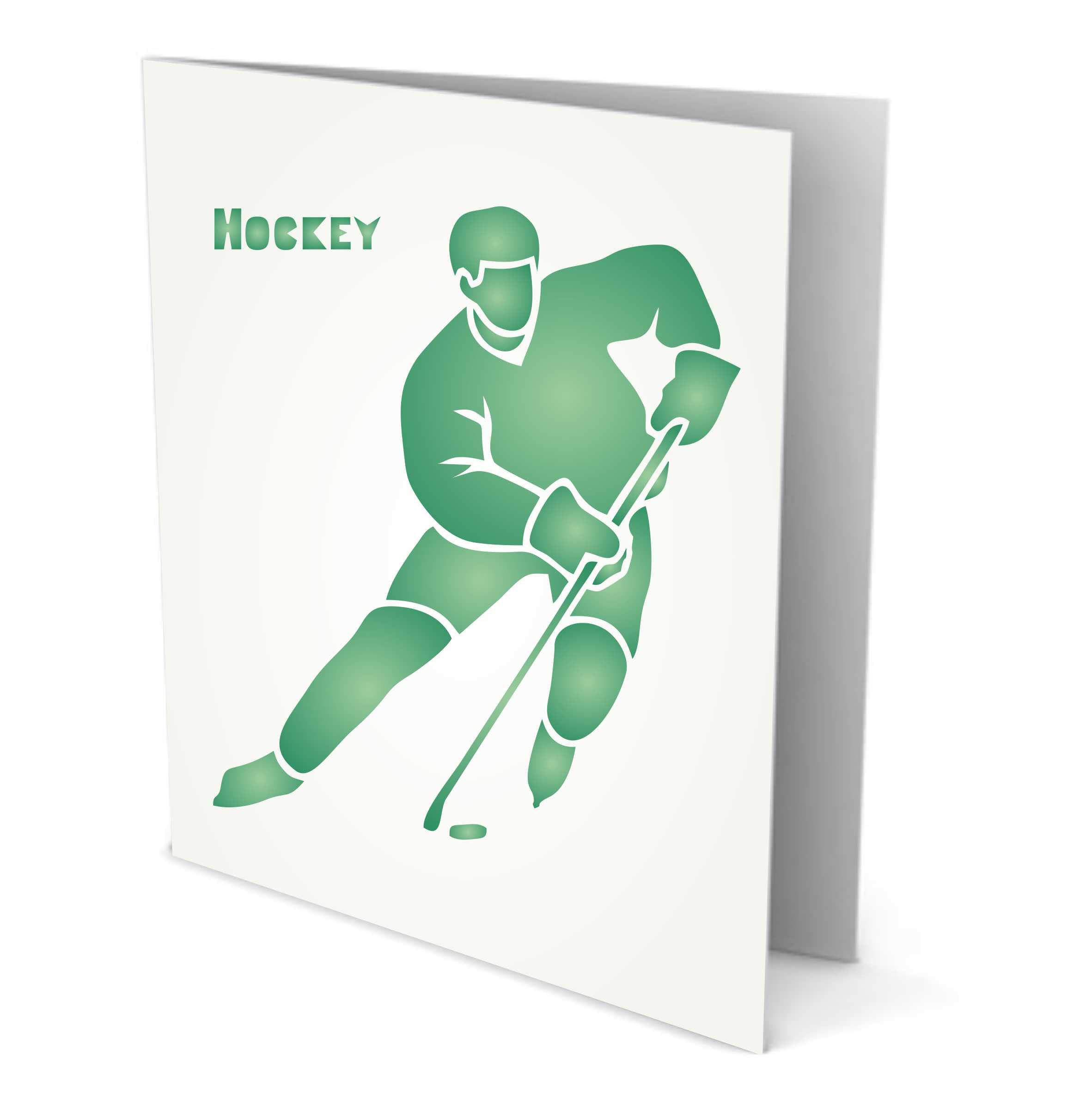 Hockey Stencil - Athlete Ice Hockey Player Stick Puck Word Quote