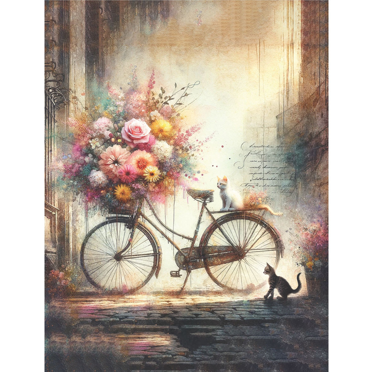 Comfy Cats Rice Paper, 20.32 x 26.67 cm - for Decoupage Scrapbooking Cards Crafts