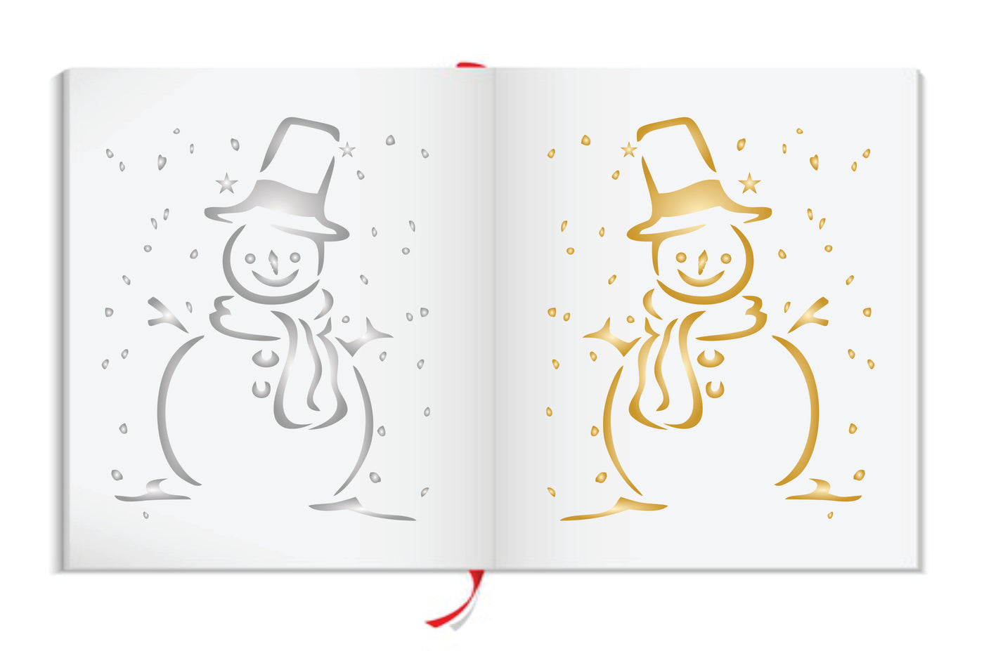 Snowman Stencil - Christmas Scrapbooking Decor & Card