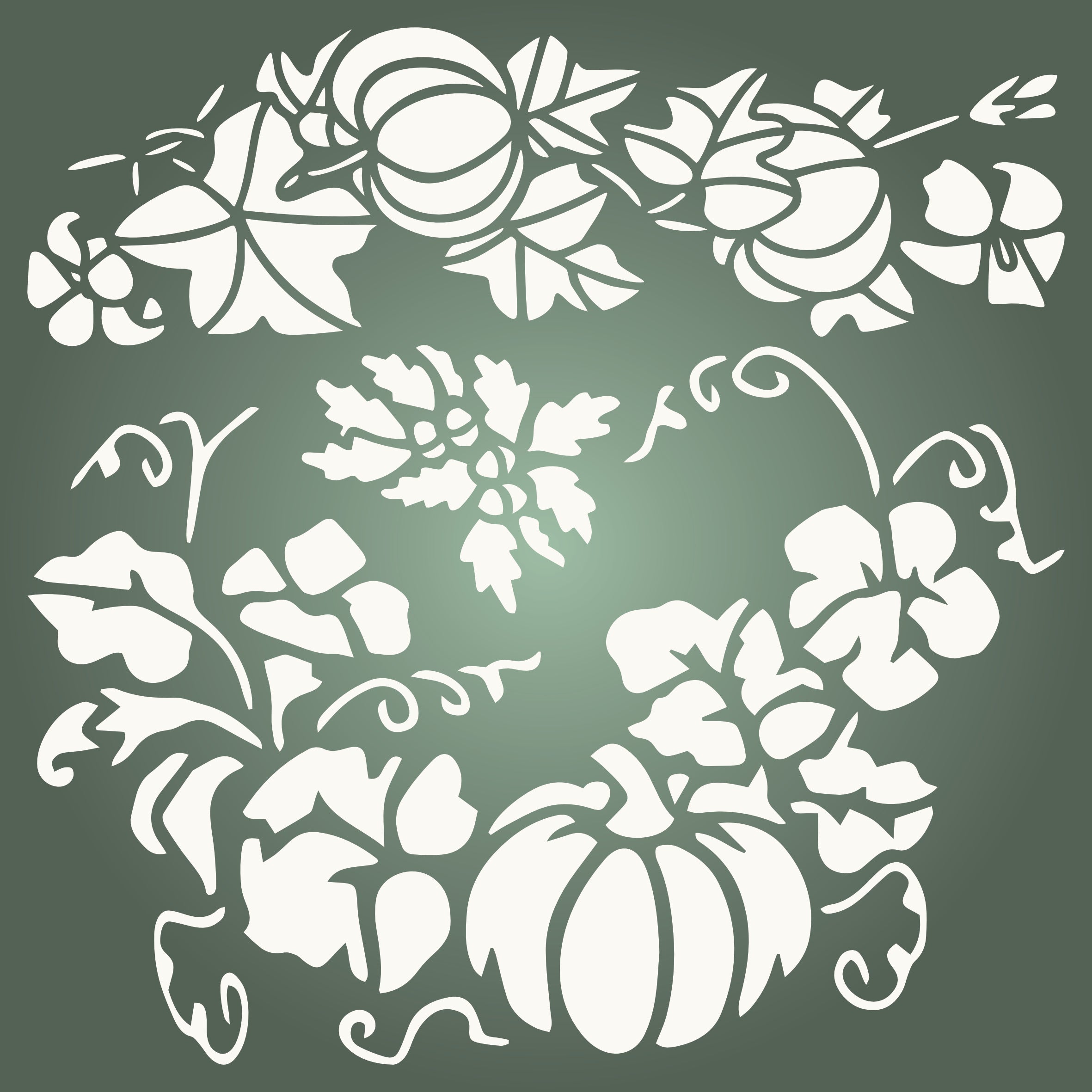 Pumpkin Plant Stencil - Thanksgiving Decoration Halloween Cards Posters