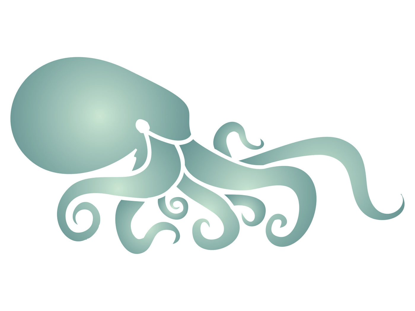 Octopus Stencil - Sea Ocean Nautical Seashore Reef Fish