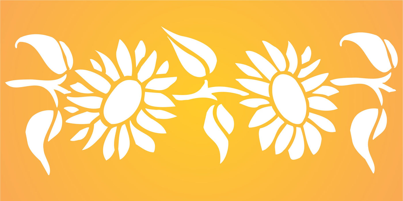 Sunflower Stencil, 9.5 x 4.5 inch - Classic Border Flower