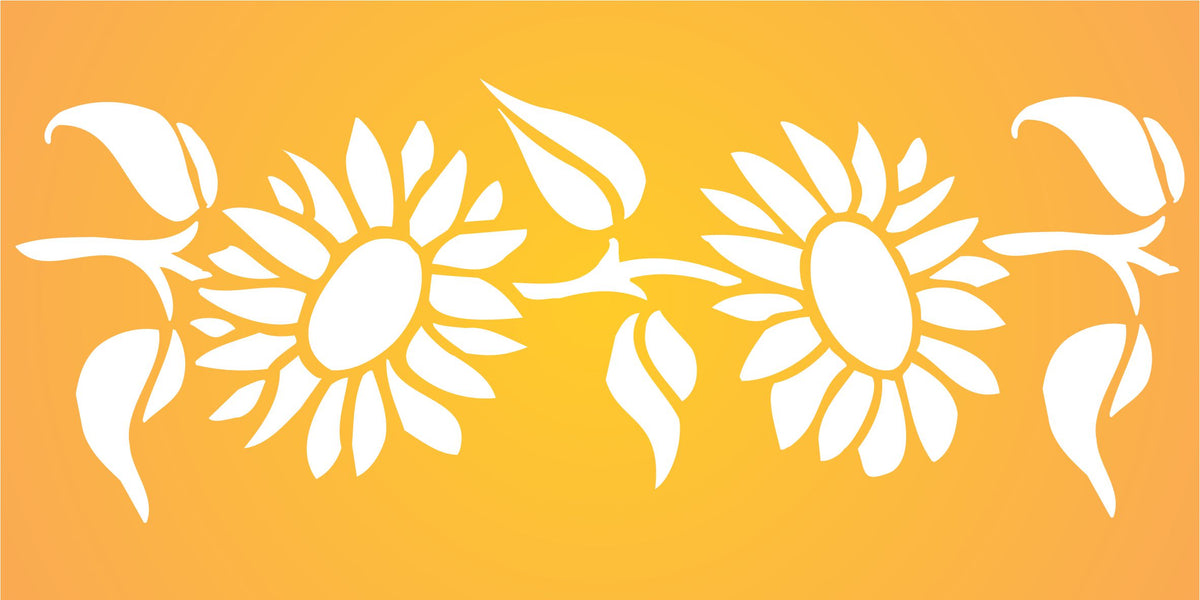 Sunflower Stencil, 24.13 x 11.43 cm - Classic Border Flower
