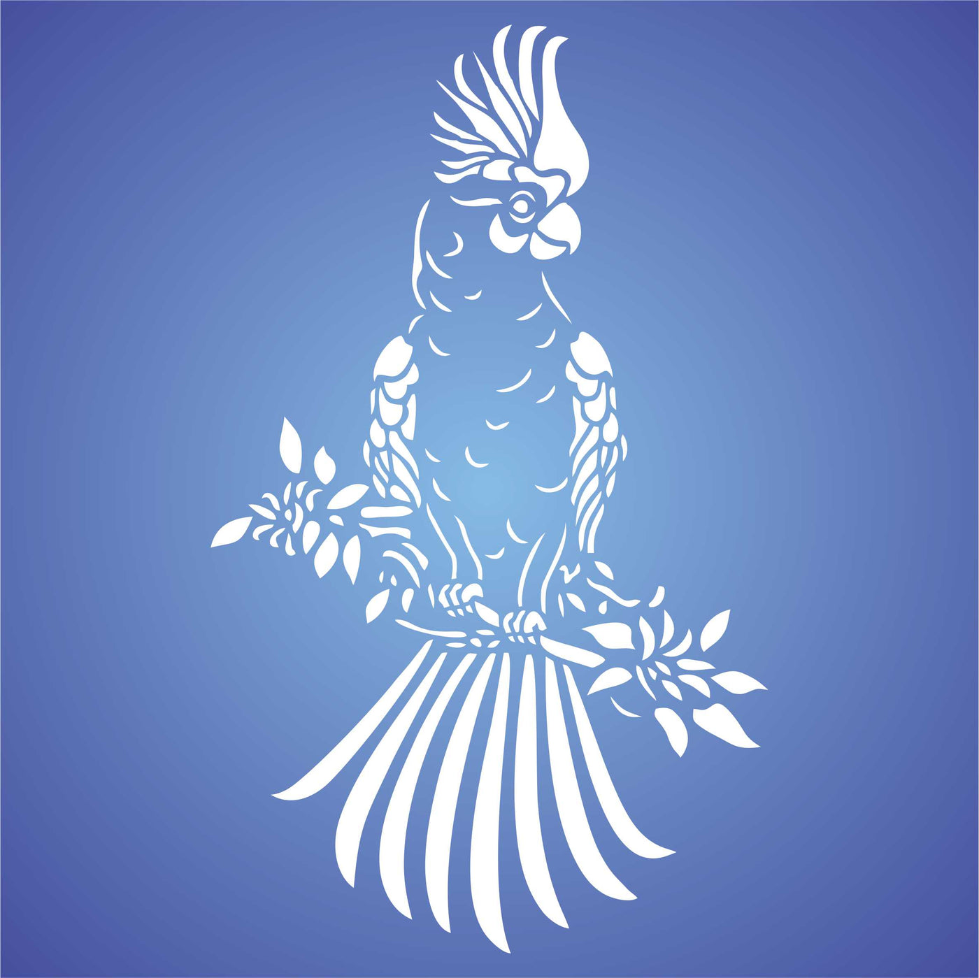 Cockatoo Stencil - Decorative Animal Wildlife Parrot Bird