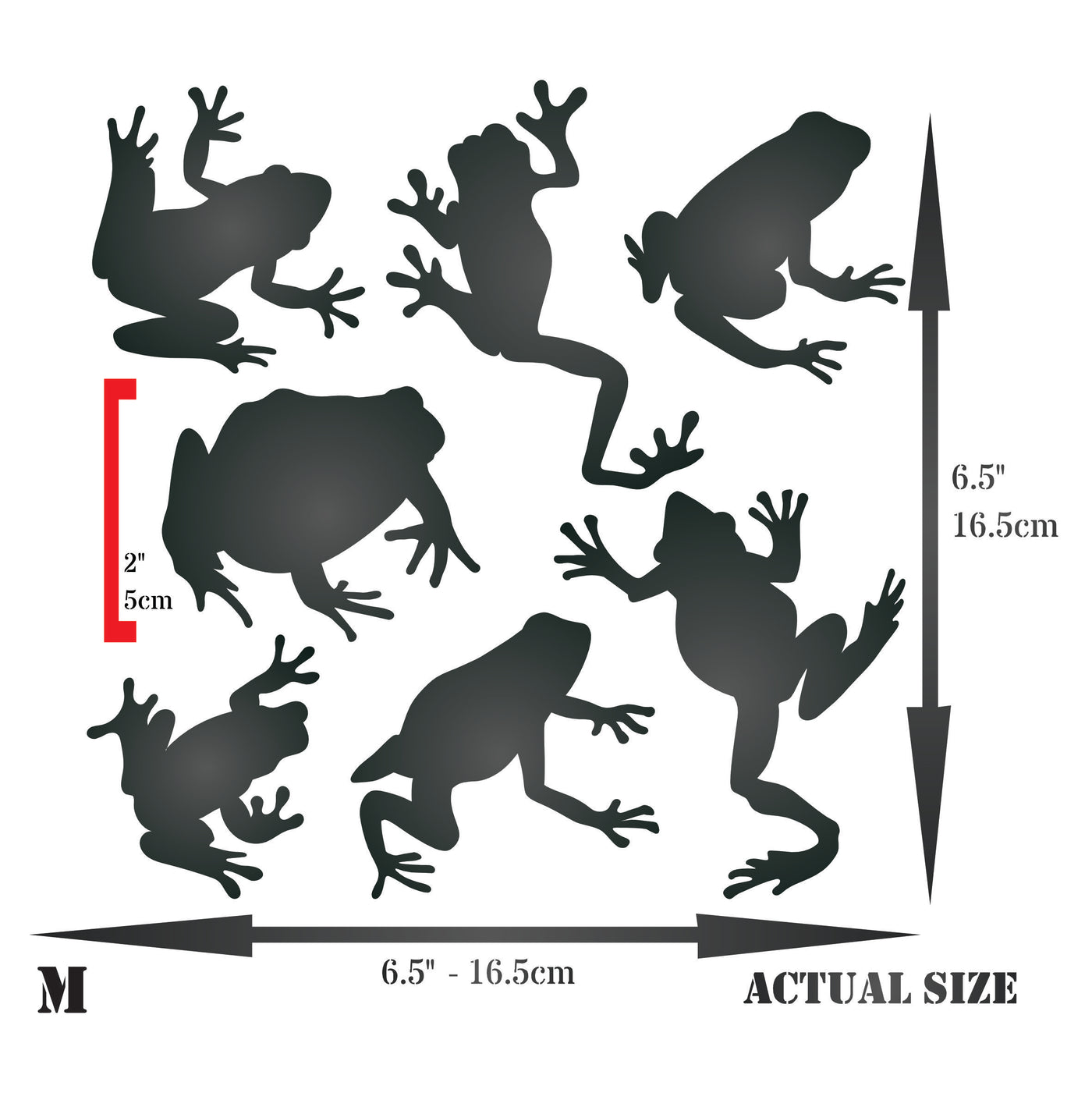 Frogs Stencil - Reusable Mylar Toad Design for Painting or Tracing