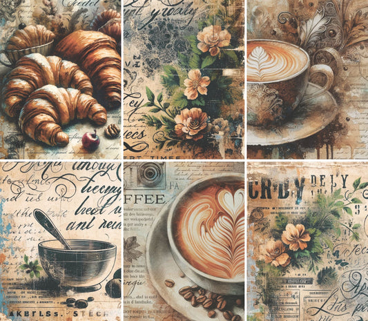 Coffee Rice Paper, 20.32 x 26.67 cm - for Decoupage Scrapbooking Cards Crafts