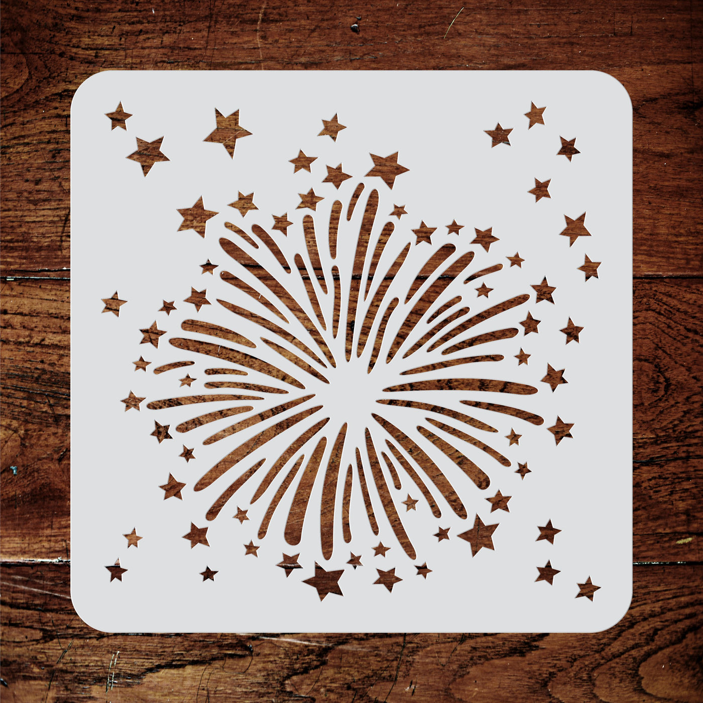 Firework Stencil - Mix Media Layering Fireworks