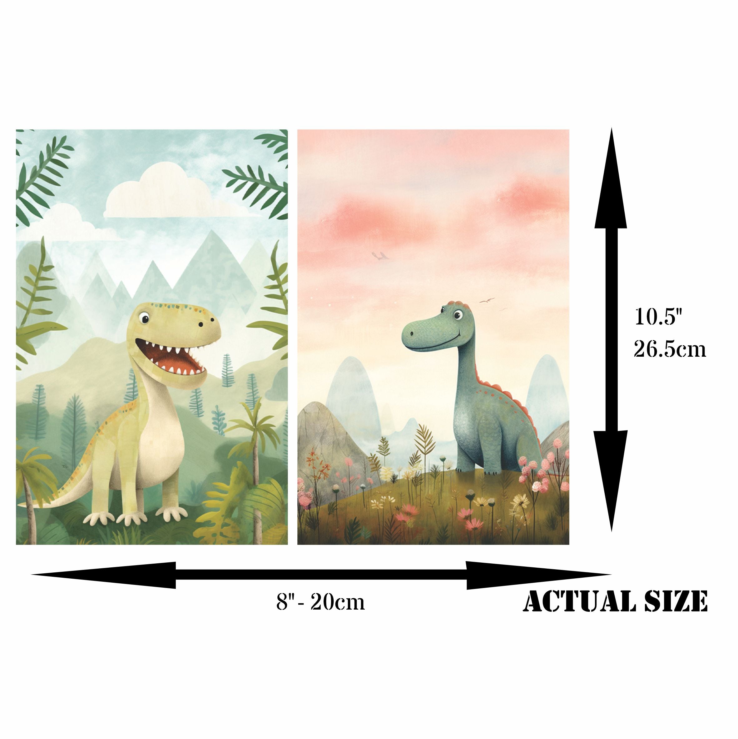 Dinosaur Rice Paper, 8 x 10.5 inch â€“ for Decoupage Cards Craft