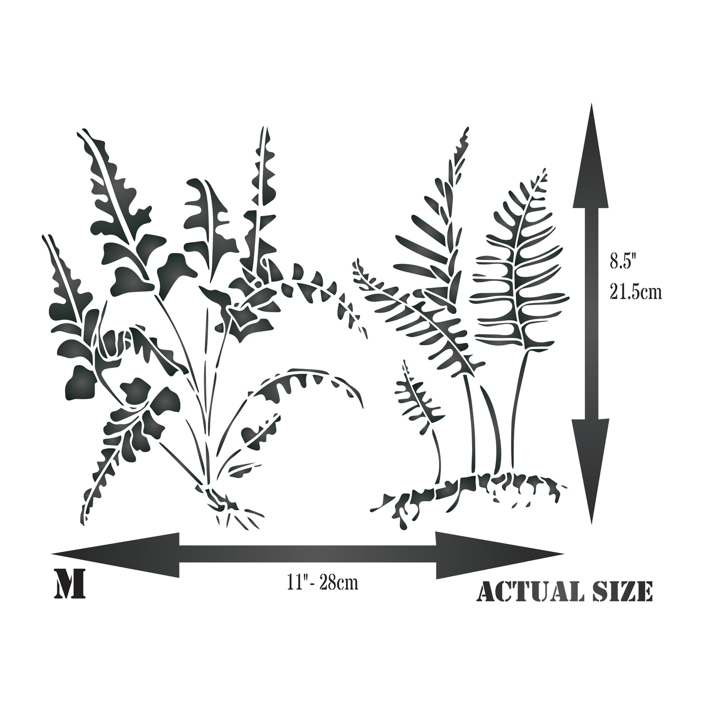 Fern Plants Stencil - Tropical Sword Ferns