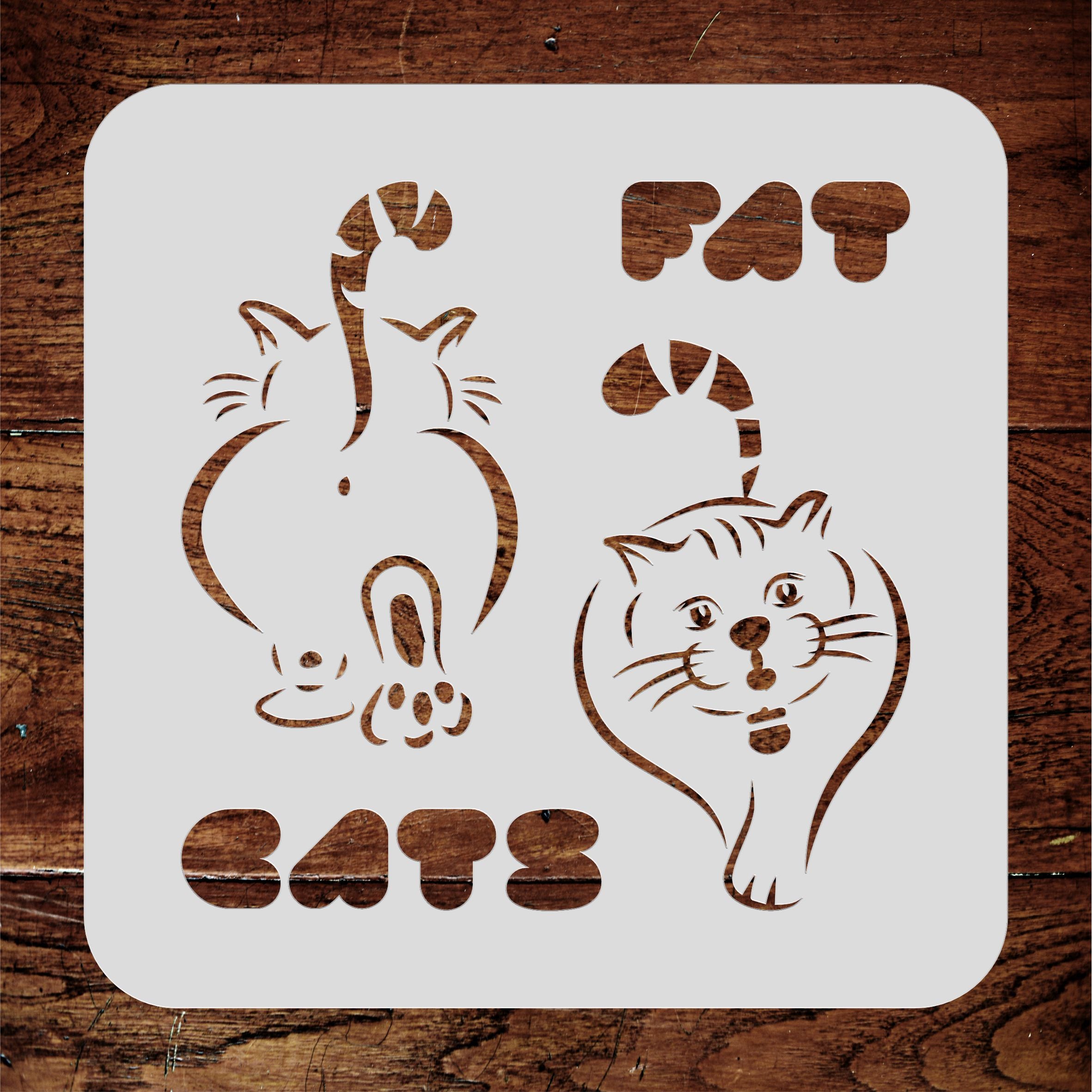 Fat Cats Stencil - Big Cat Feline